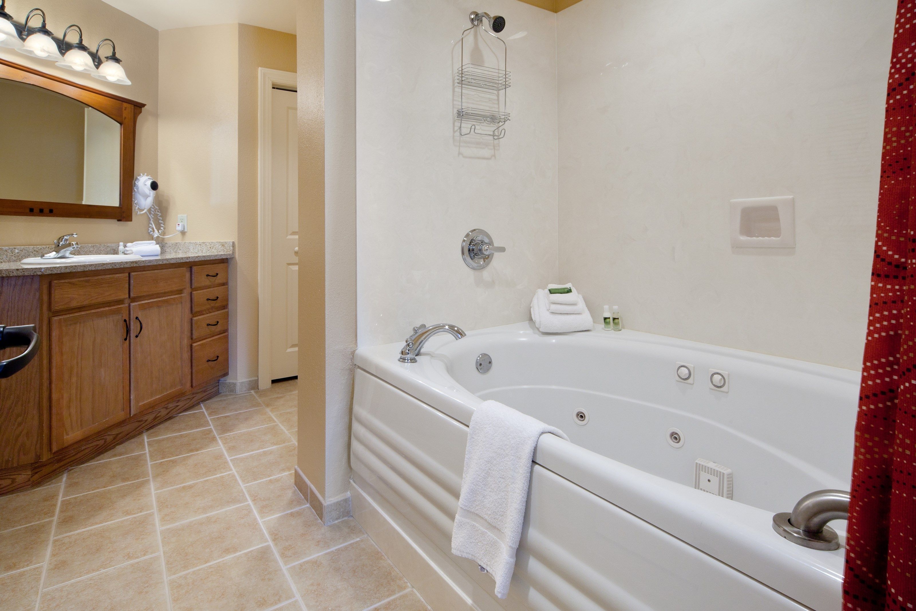 image Get ready for your day in the bathroom.