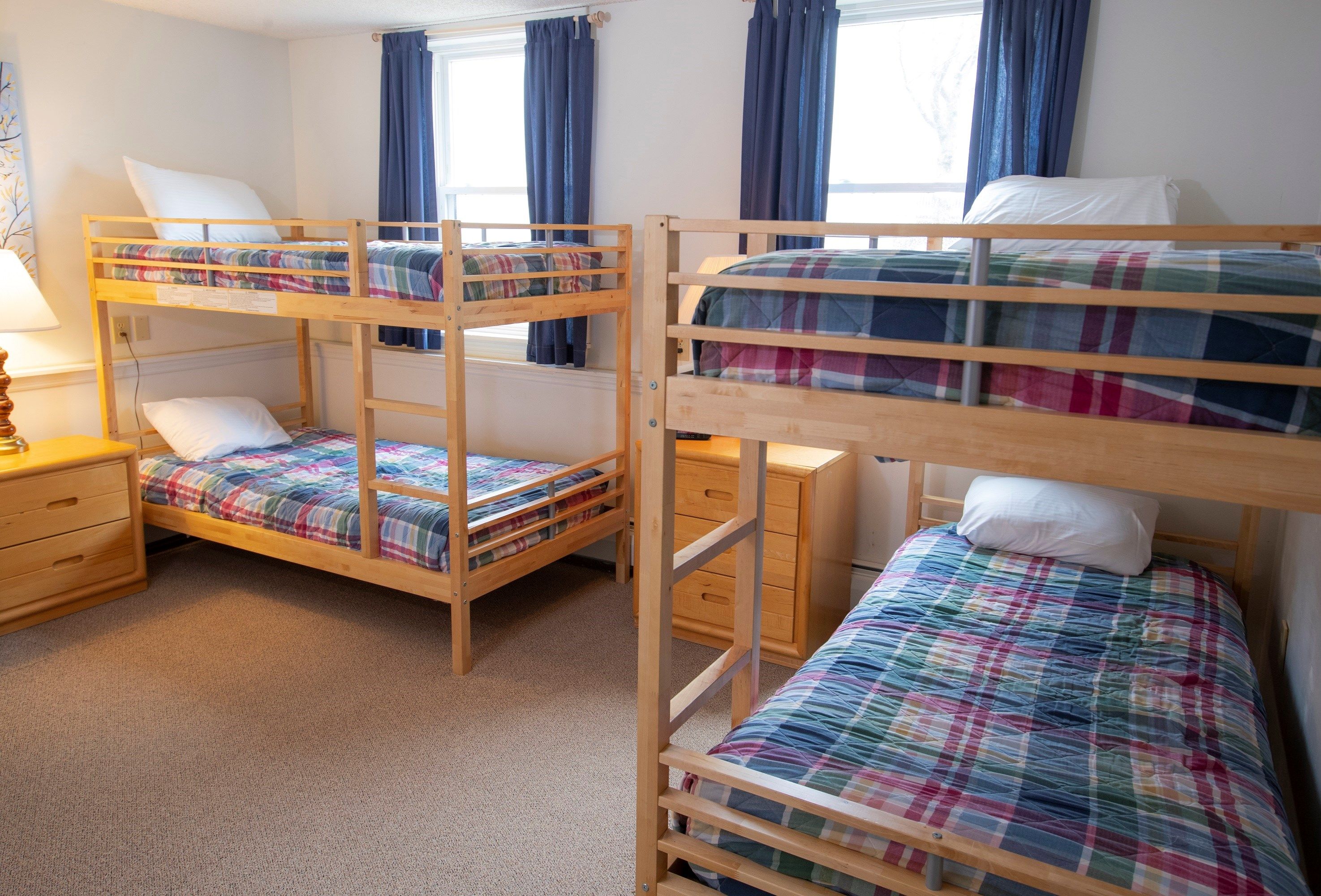 image The three bedrooms feature a variety of bedding options.