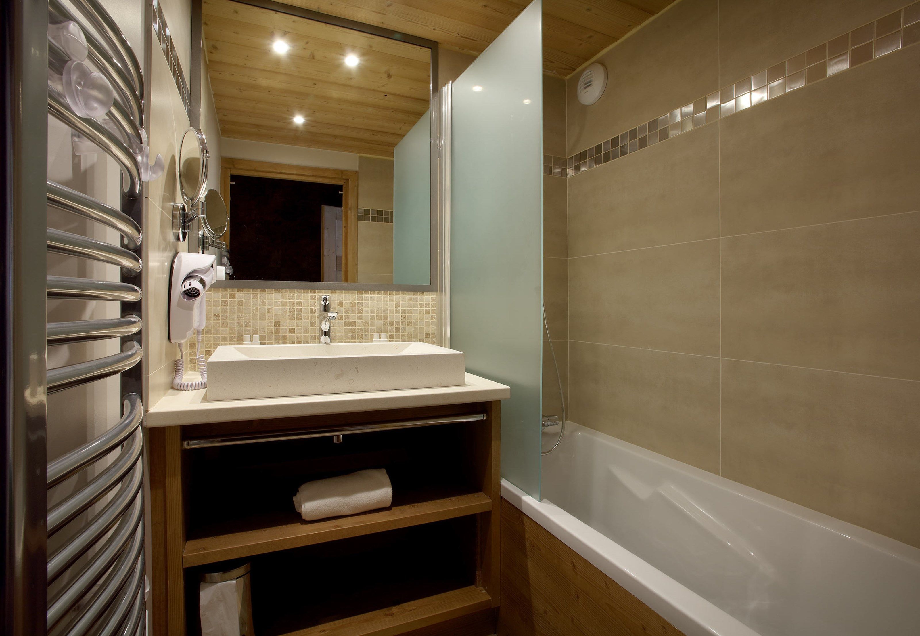 image Get ready for your day in the lovely bathroom.