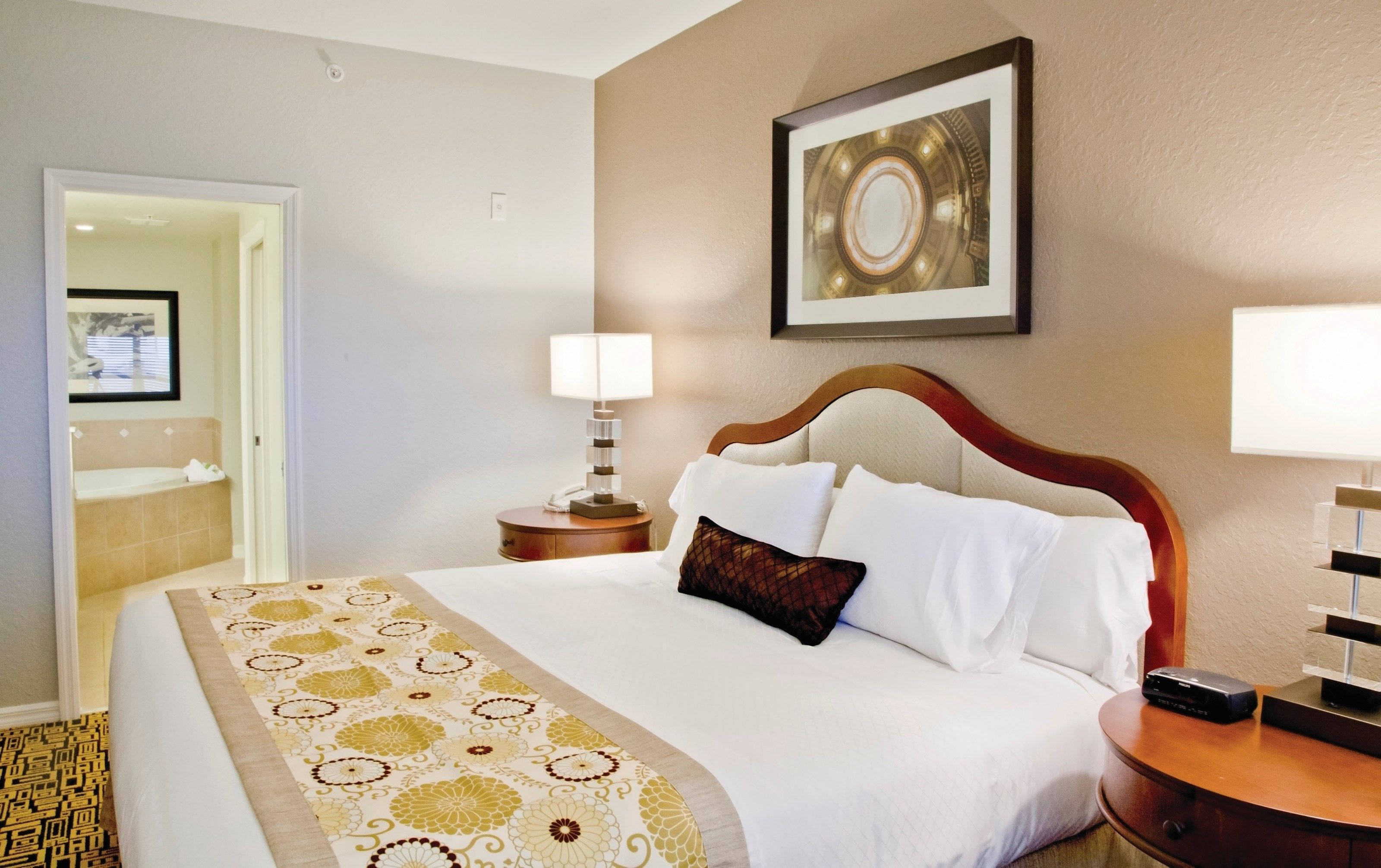 image Drift to sleep in a comfortable bed after a wonderful day outside.