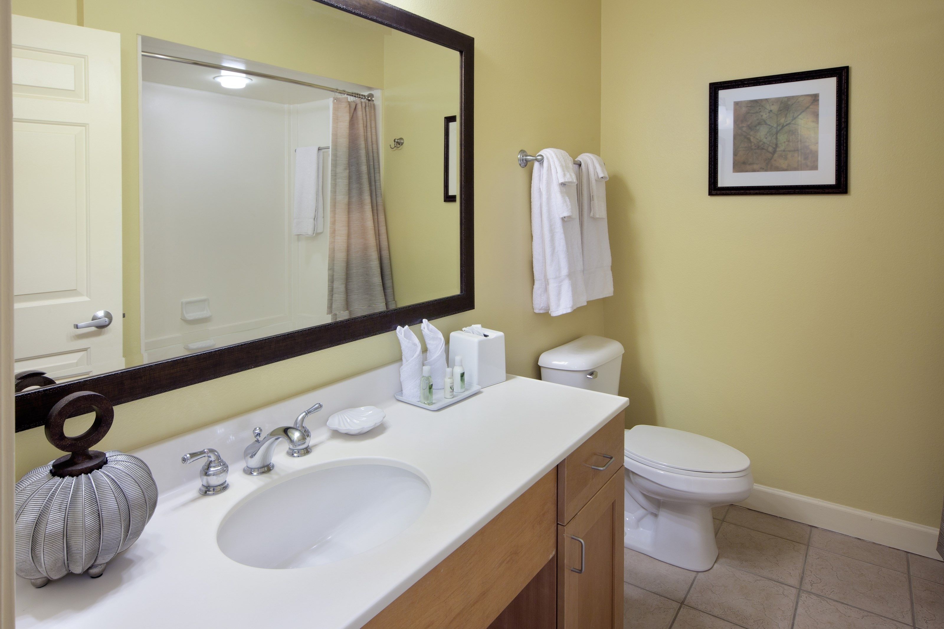 image Bright bathrooms are refreshing after a day of adventure.