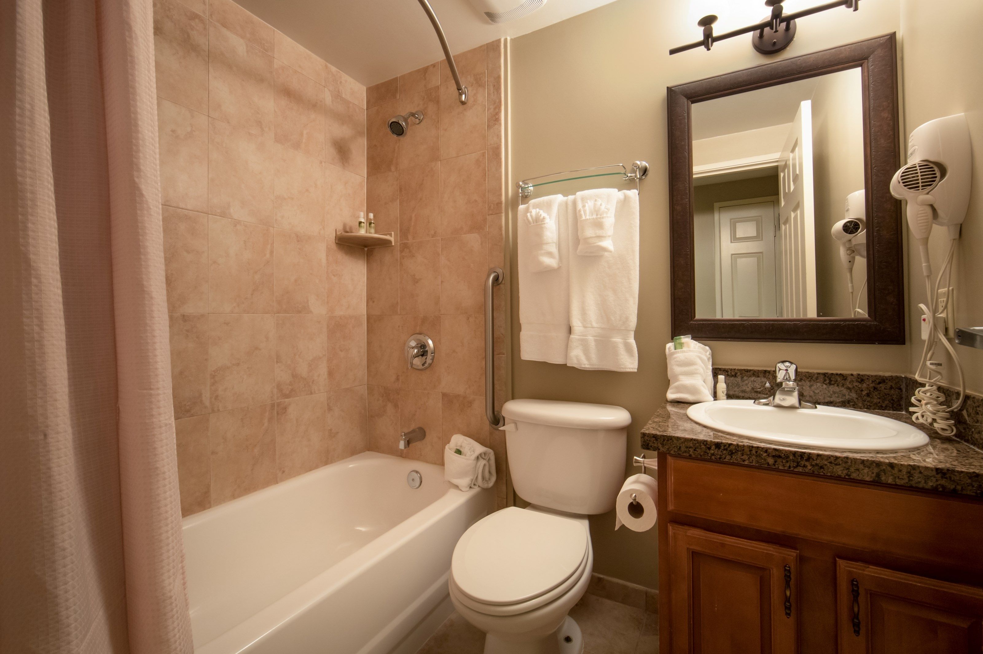 image Bright bathrooms are refreshing after a day of adventure.