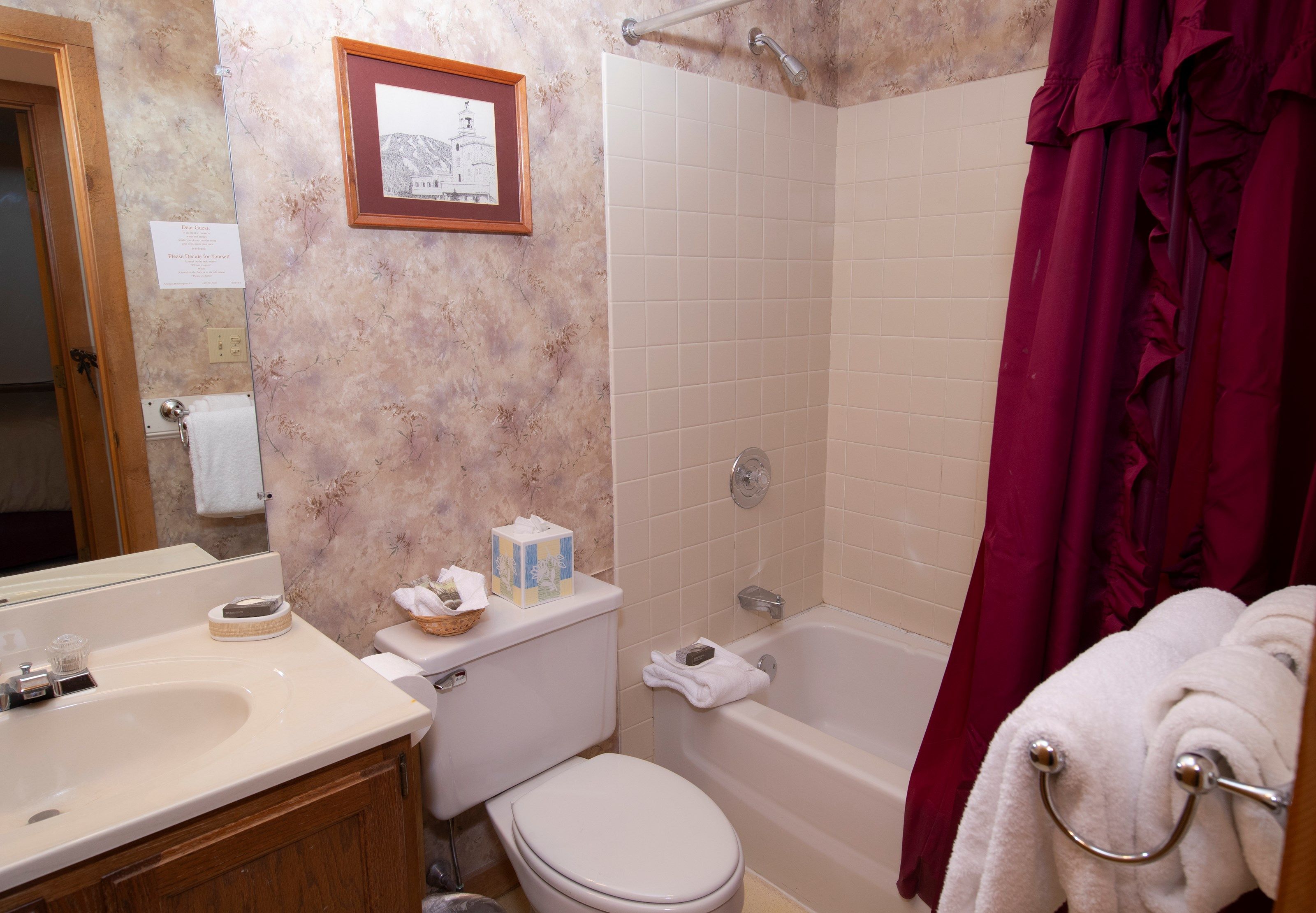 image Get ready for your day in the lovely bathroom.