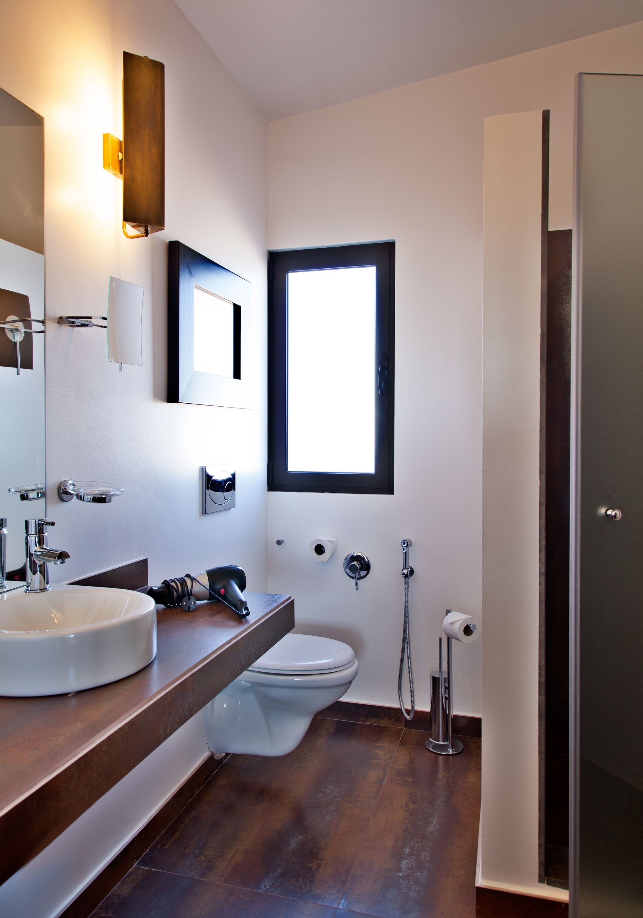 image Get ready for your day in the bathroom.
