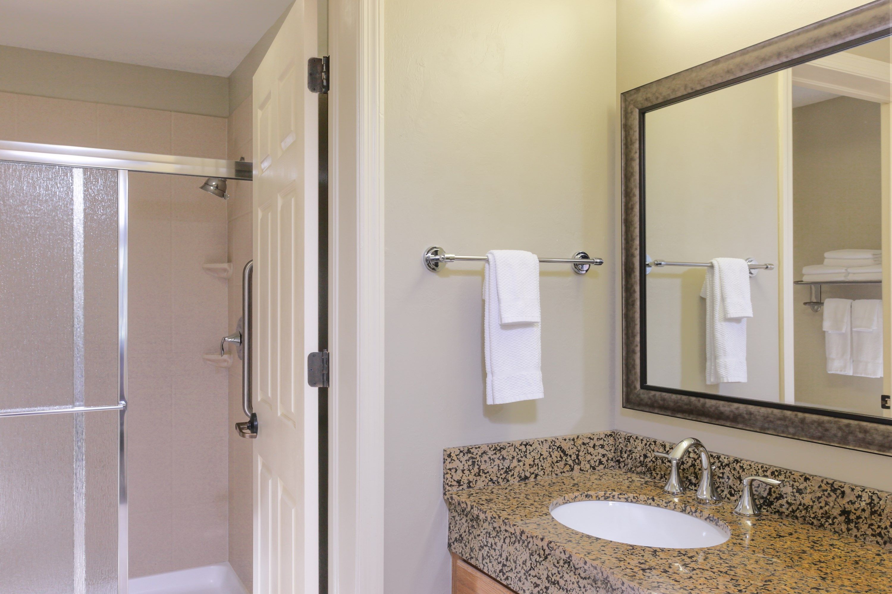 image Bright bathrooms are refreshing after a day of adventure.