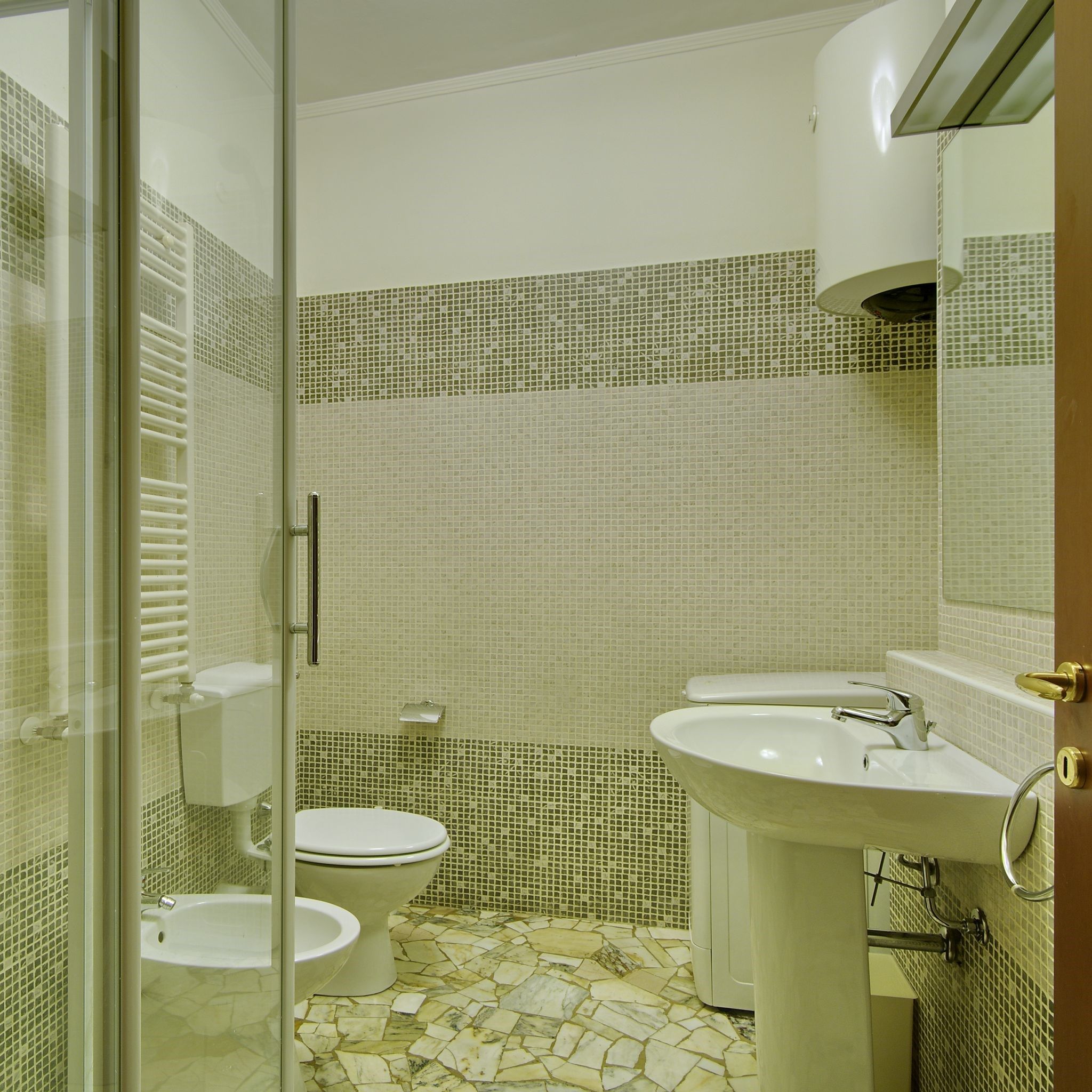 image Bright bathrooms are refreshing after a day of adventure.