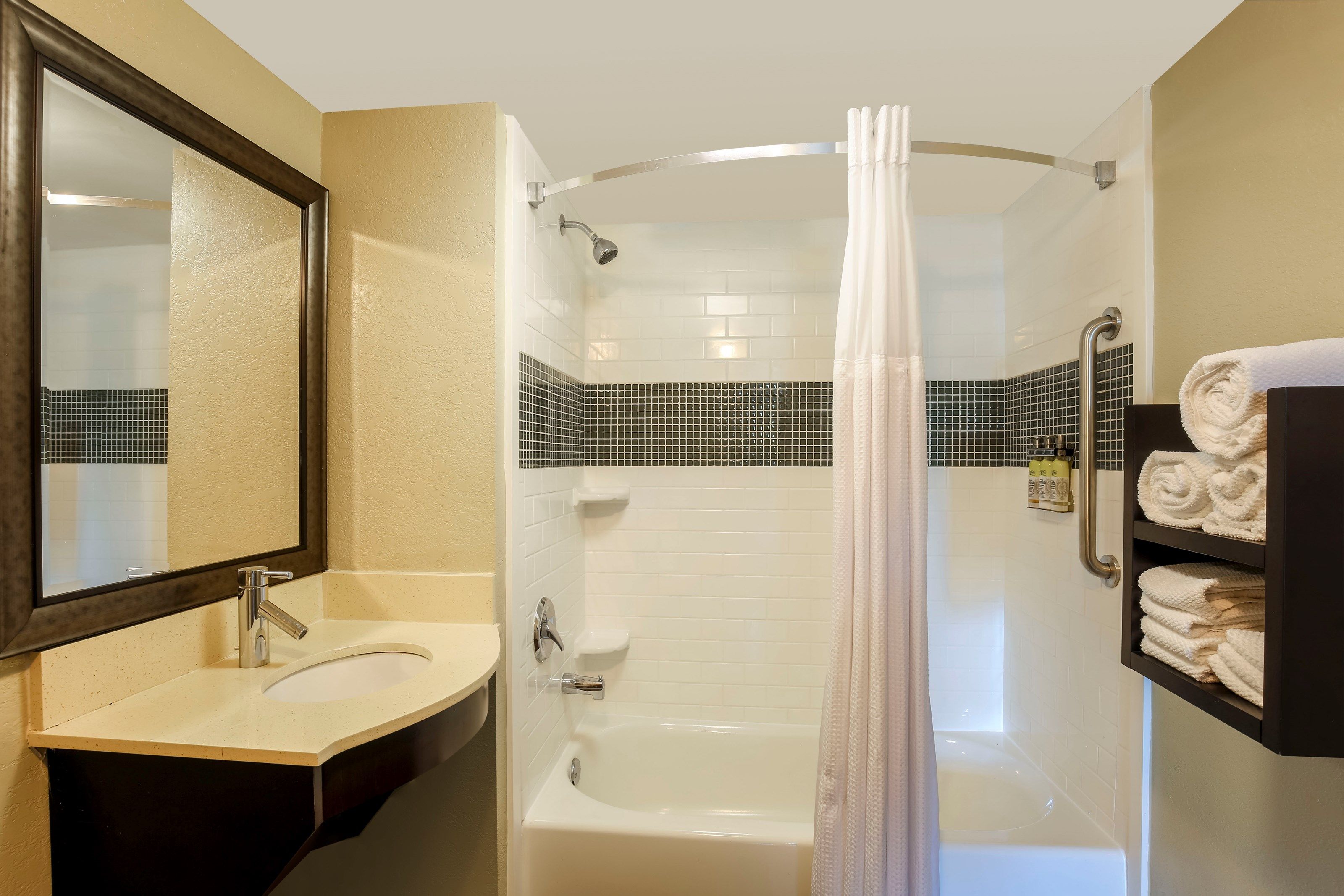 image Bright bathrooms are refreshing after a day of adventure.