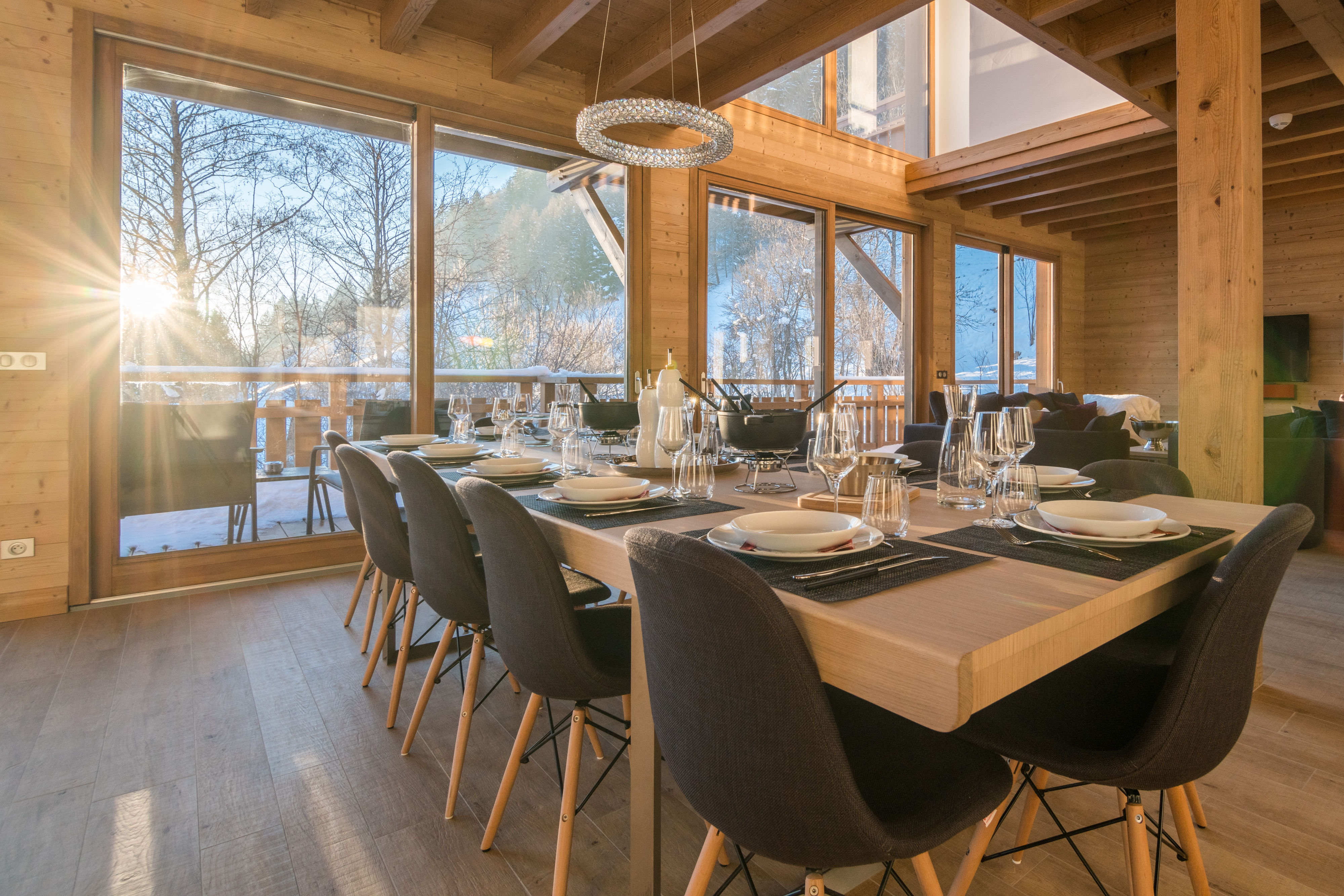 image Enjoy a delicious meal at the dining table with friends and family.