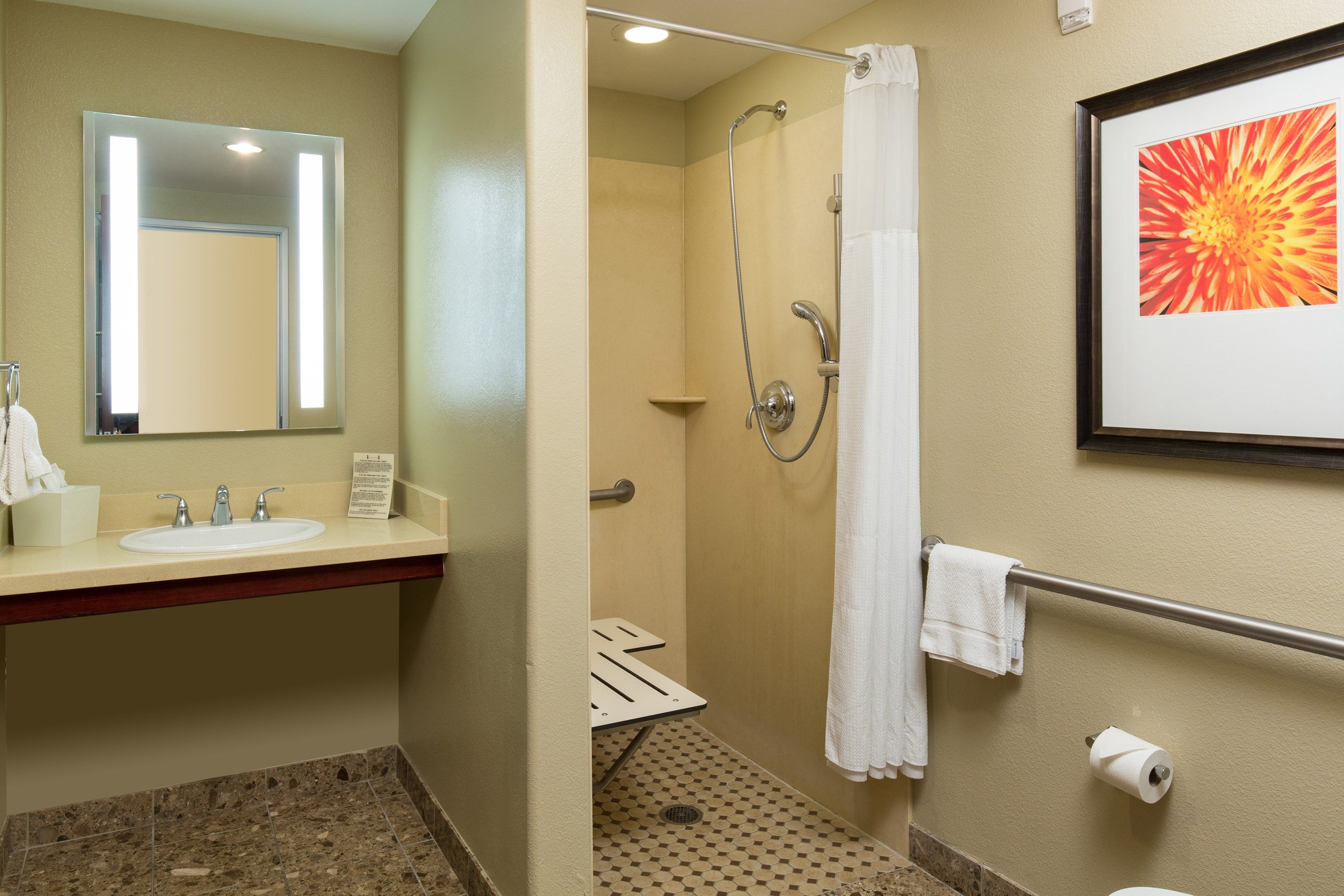image The bathroom features accessible features!