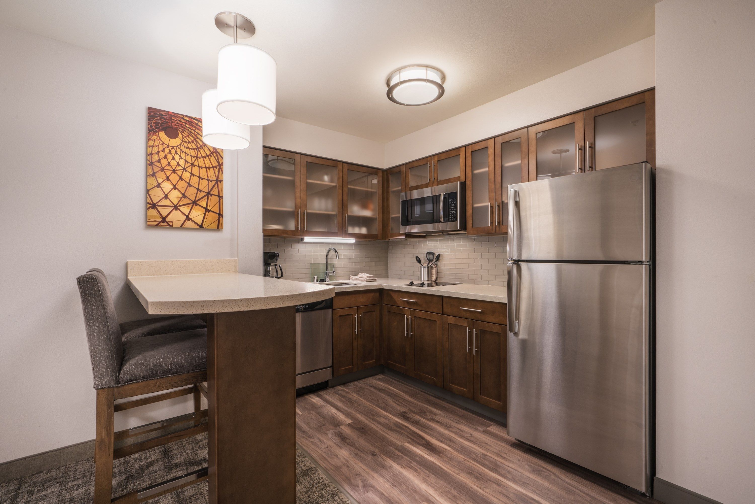 image Prepare a meal in the equipped kitchen.