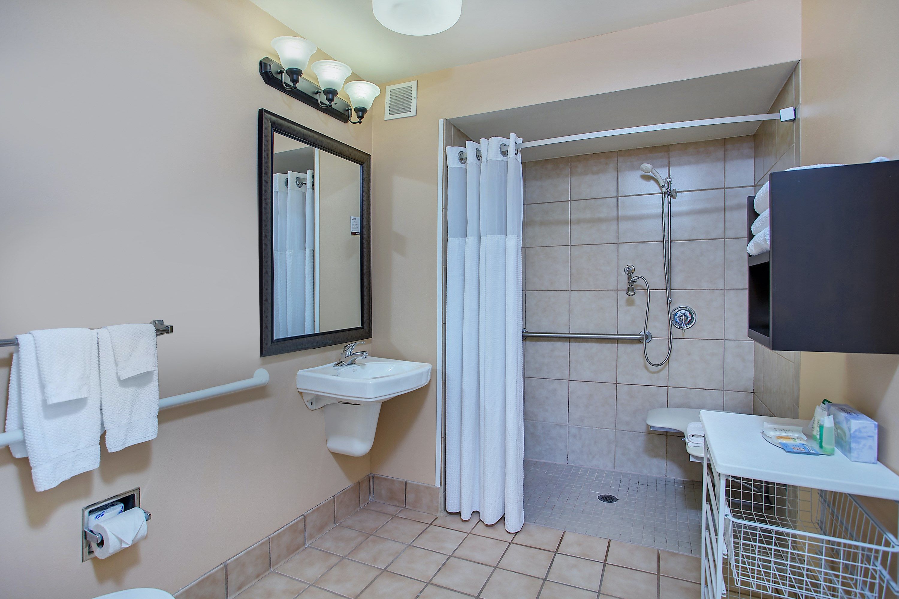 image Bright bathrooms are refreshing after a day of adventure.