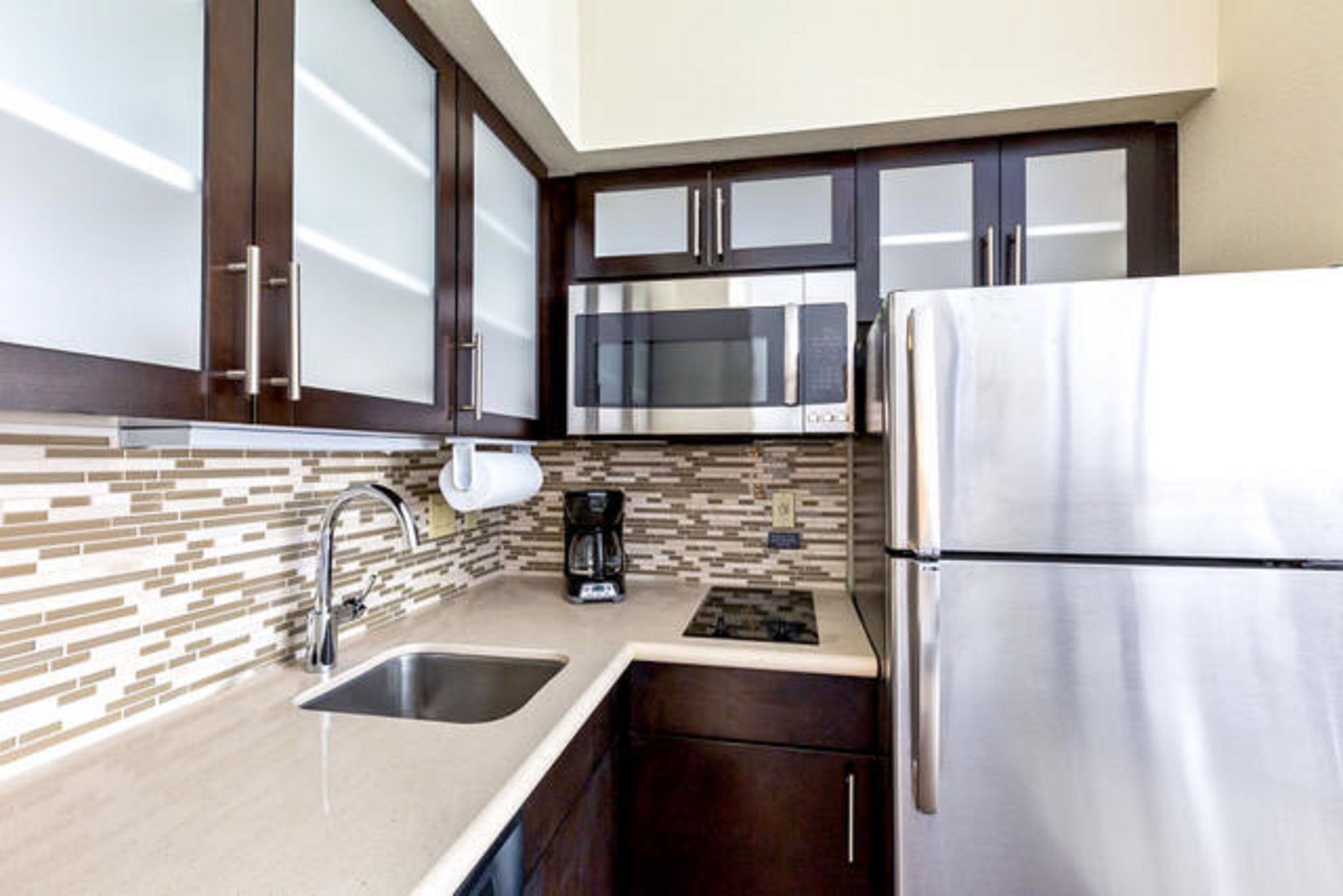 image Prepare a meal in the equipped kitchen.