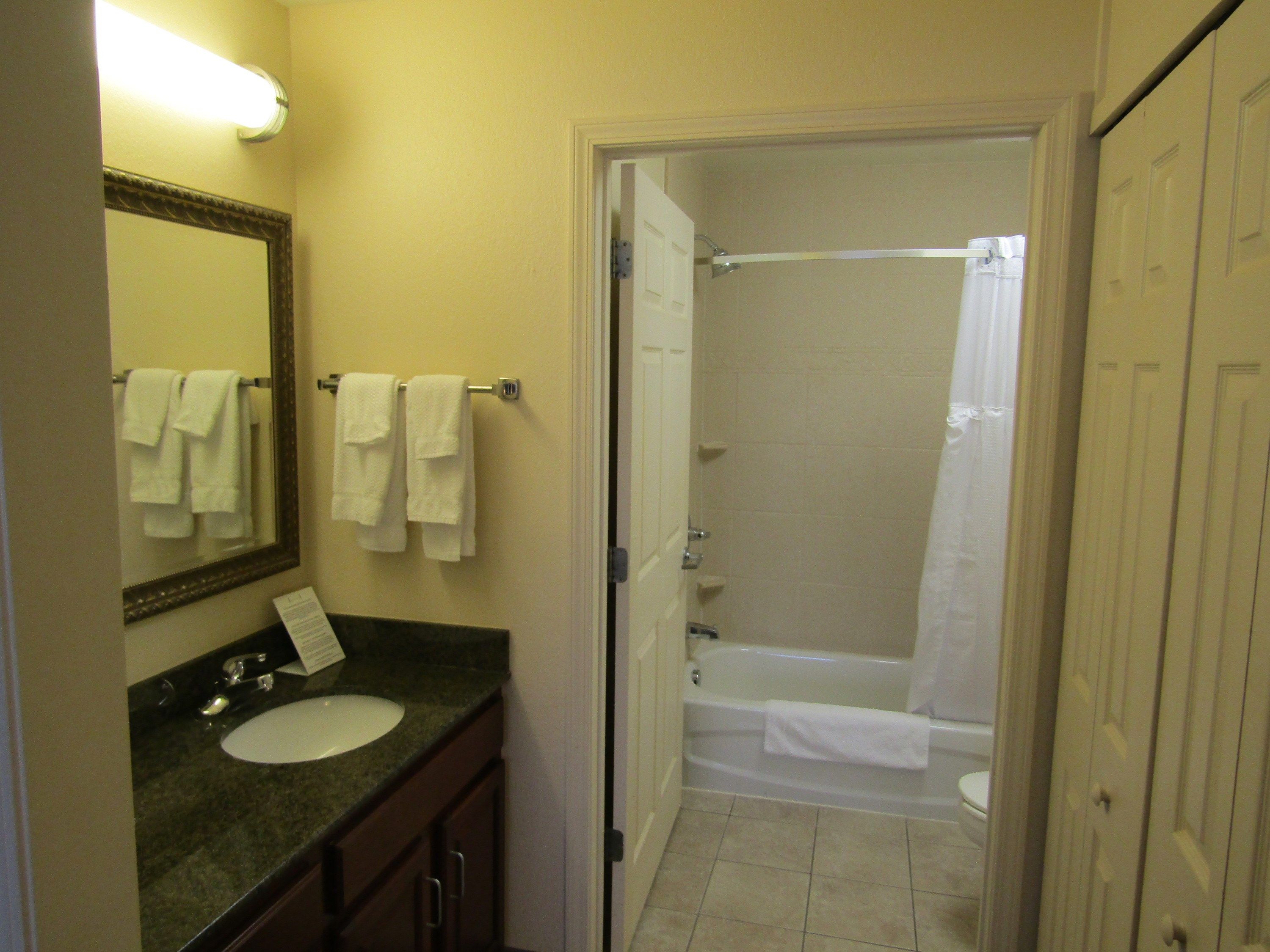 image Get ready for your day in the bathroom.