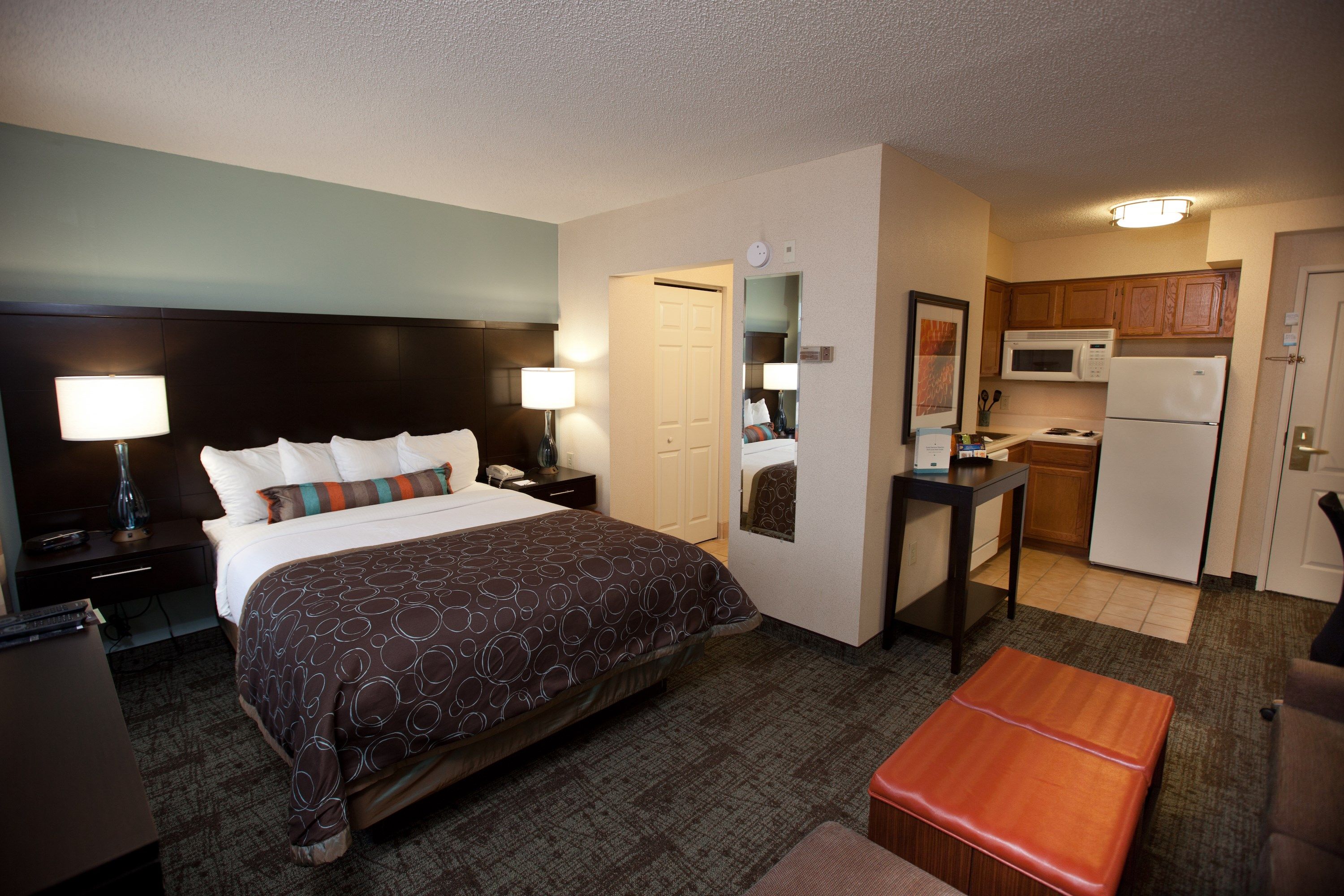image Drift to sleep in a comfortable bed after a busy day.