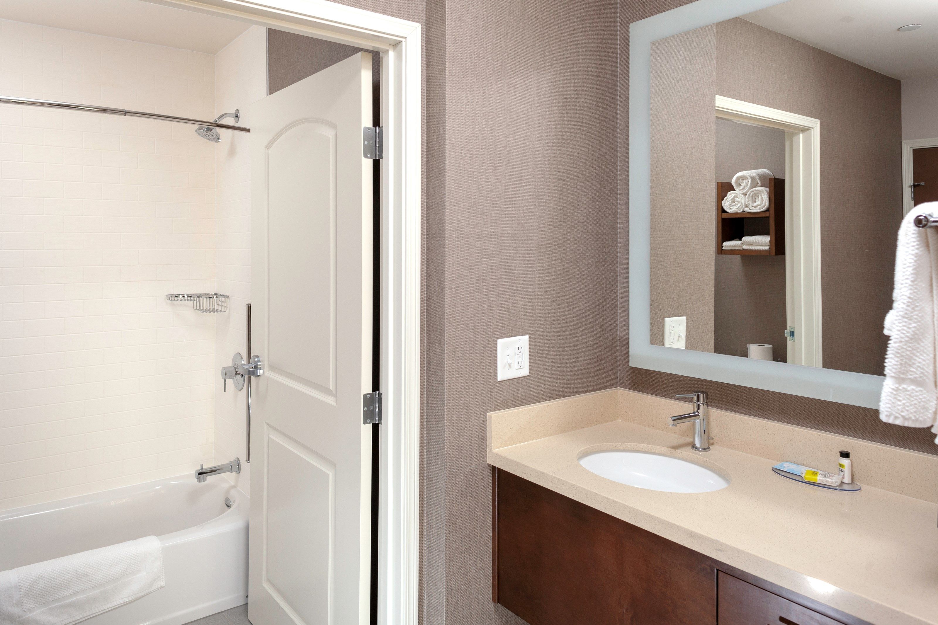 image Bright bathrooms are refreshing after a day of adventure.