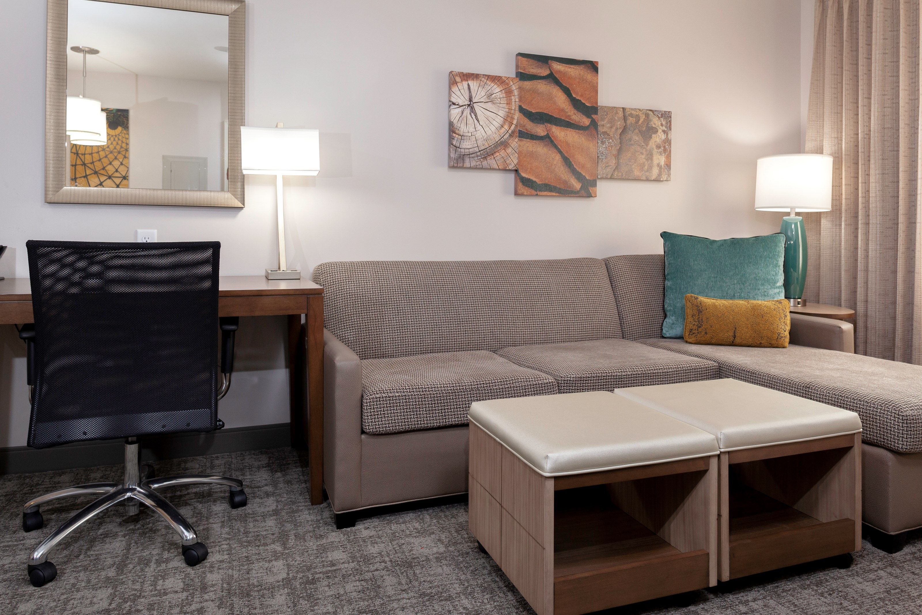 image Kick back your feet and relax in the cozy living area.