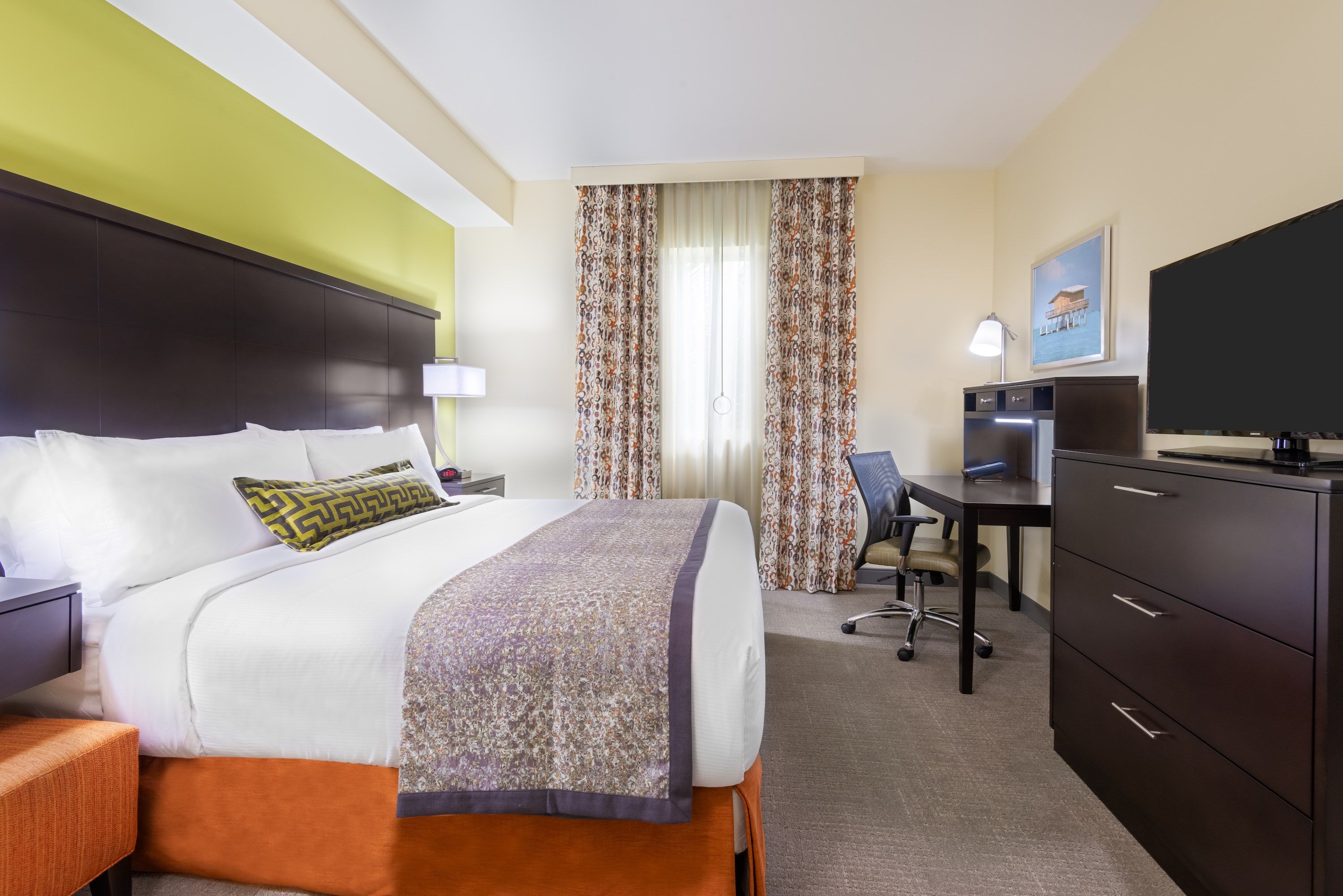 image Drift to sleep in a comfortable bed after a wonderful day outside.