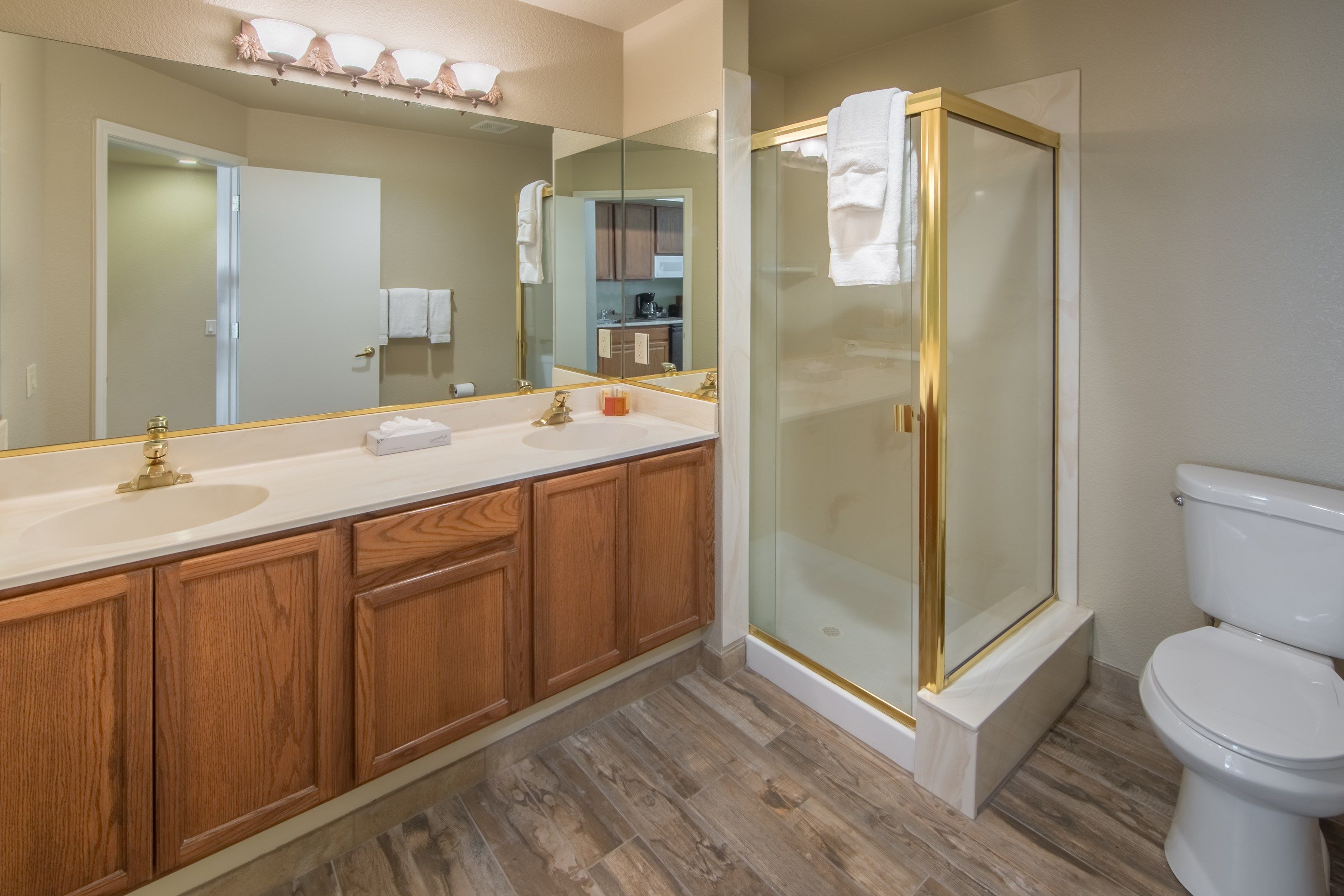 image Bright bathrooms are refreshing after a day of adventure.