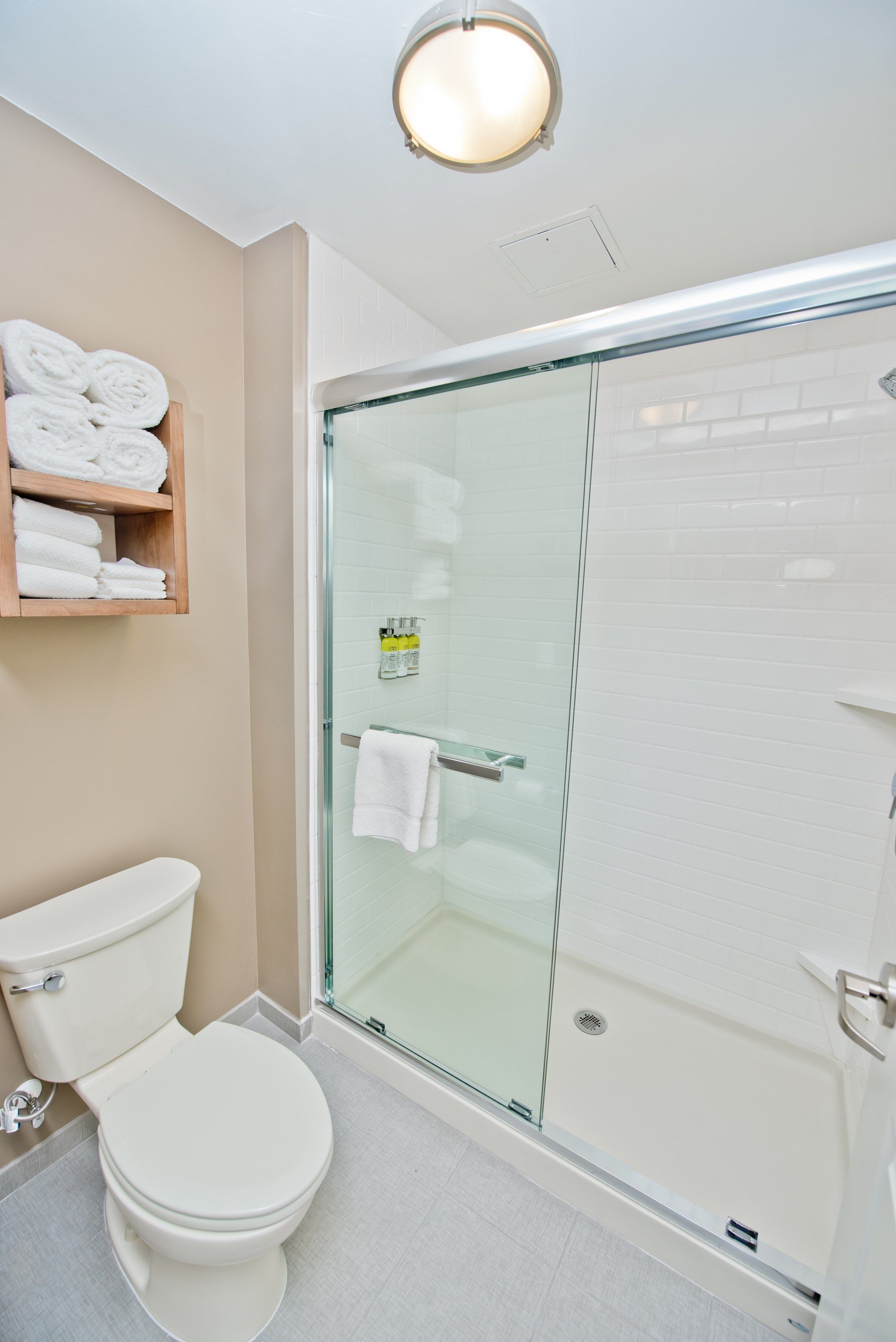image Get ready for your day in the bathroom.