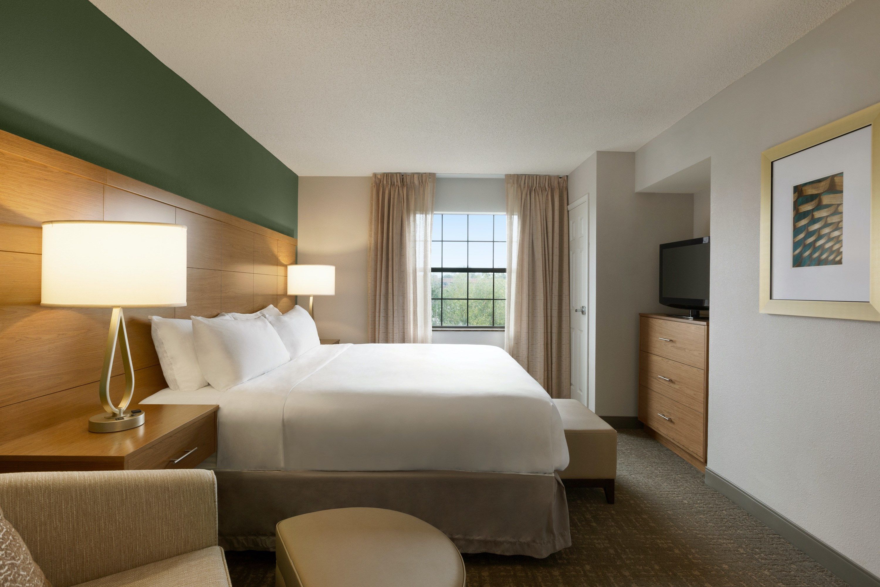 image Drift to sleep in a comfortable bed after a wonderful day outside.