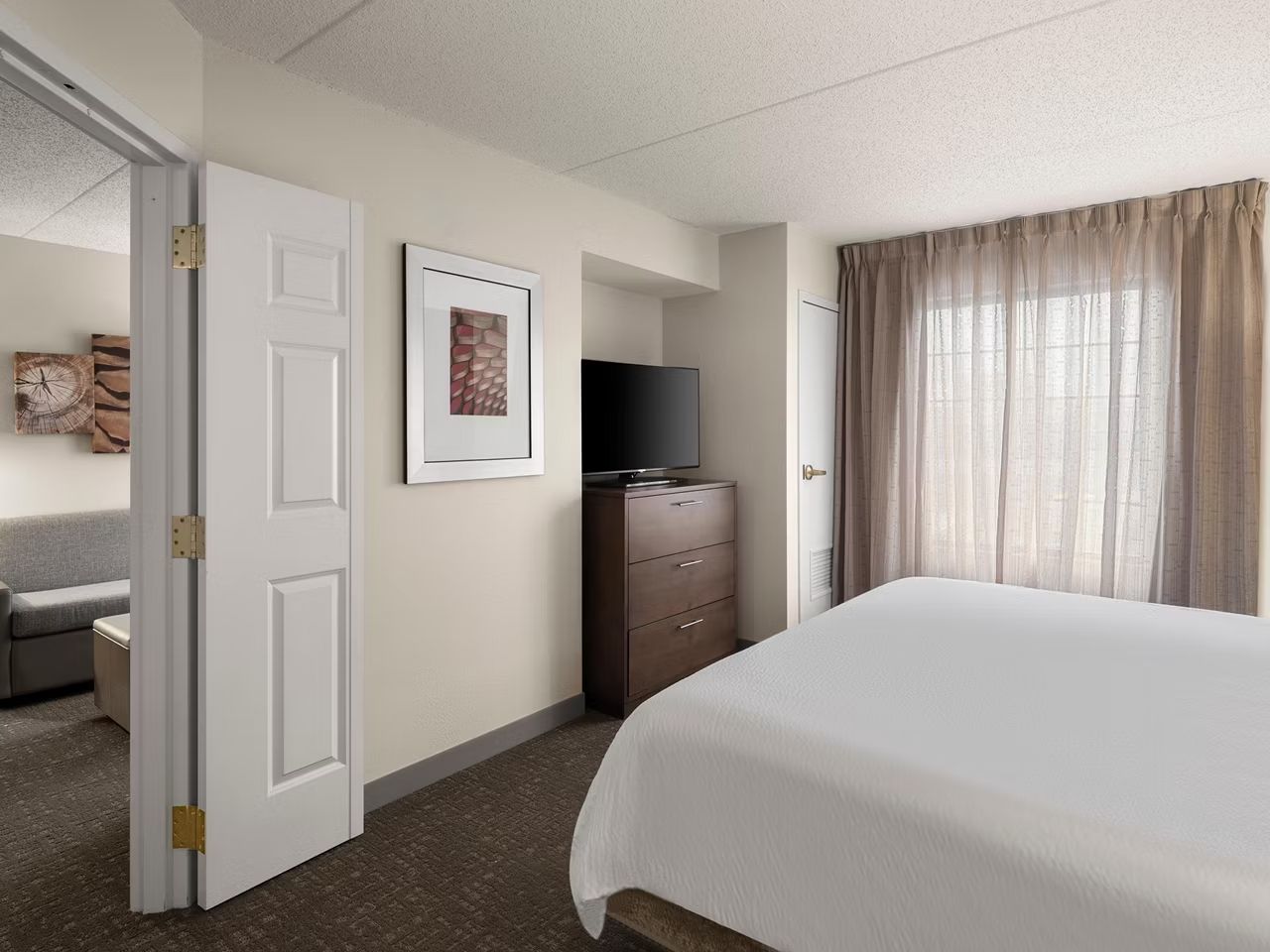 image Bedroom with a comfortable bed and TV.