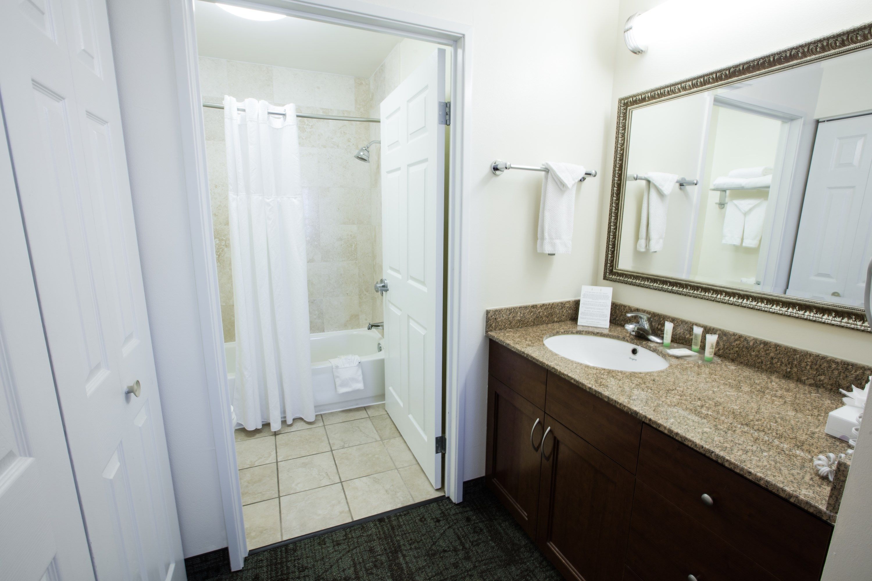image Get ready for your day in the bathroom.