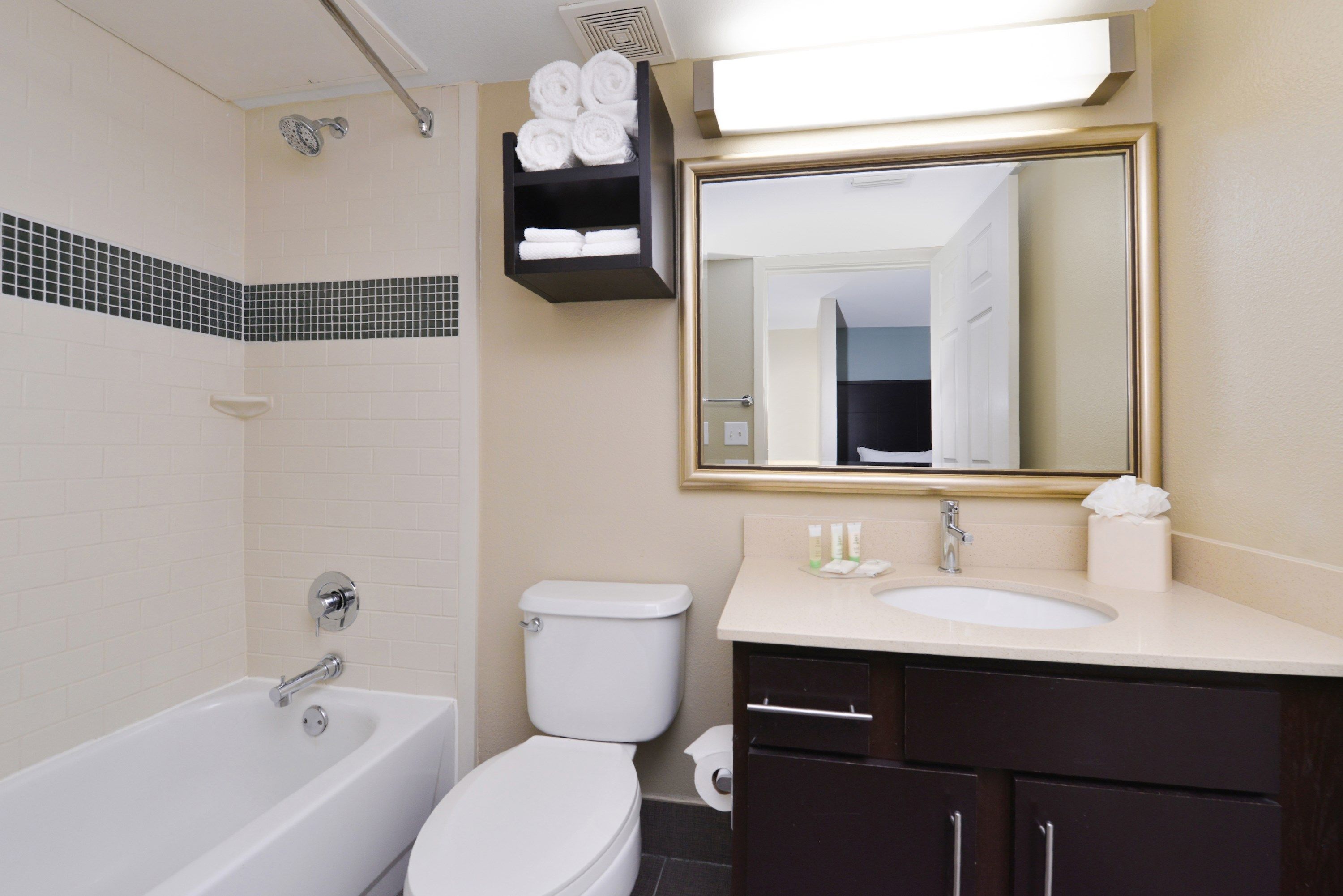 image Bright bathrooms are refreshing after a day of adventure.