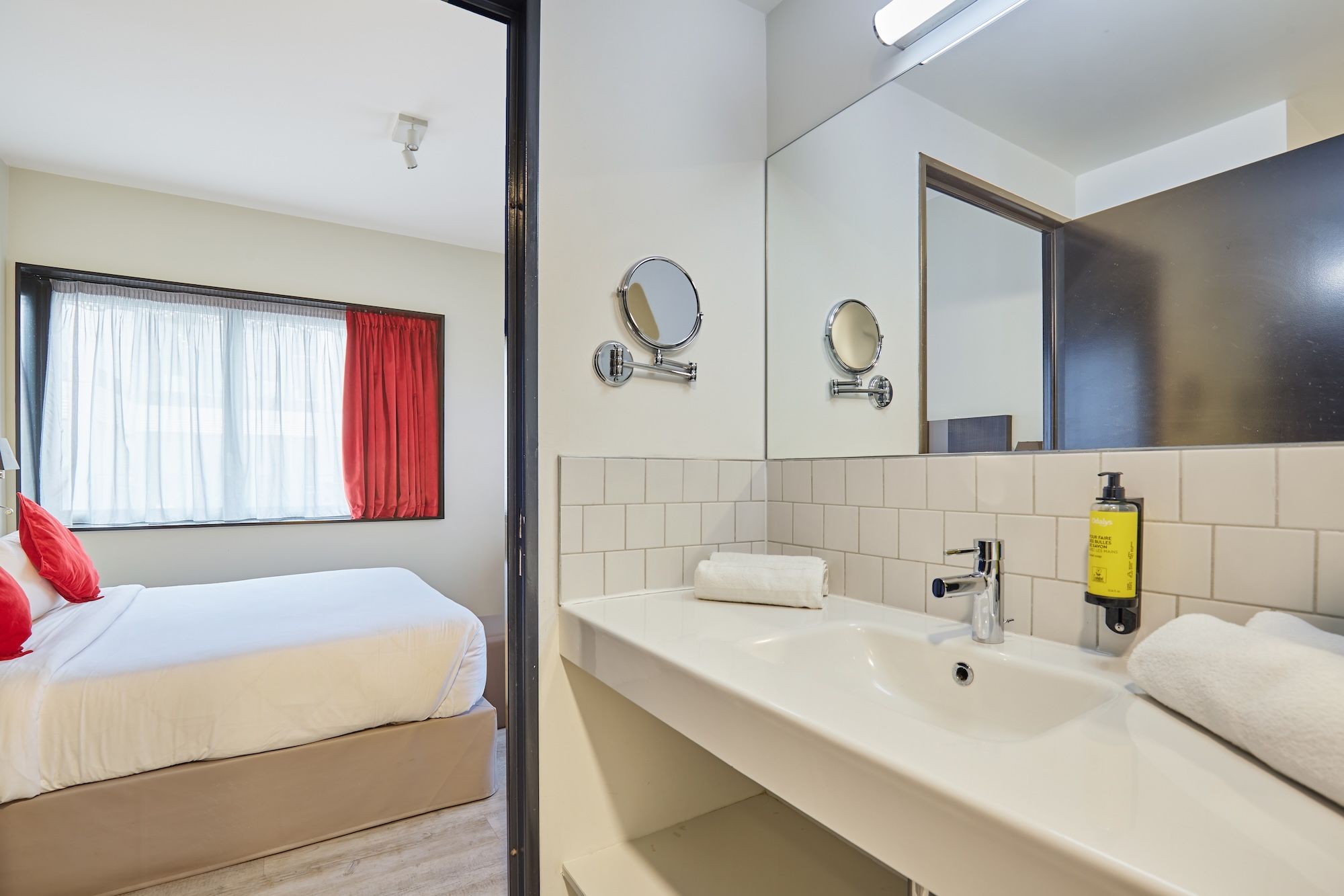 image Get ready for your day in the lovely bathroom.