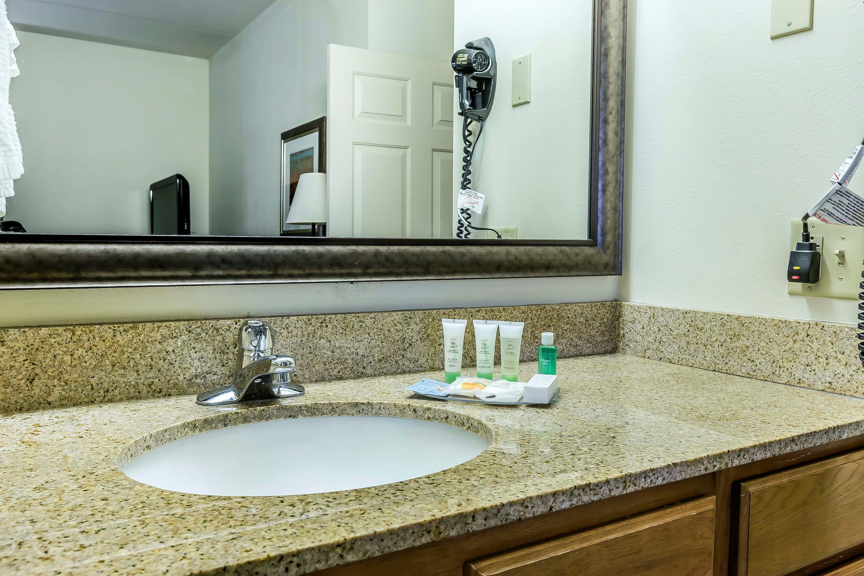 image Get ready for your day in the bathroom.