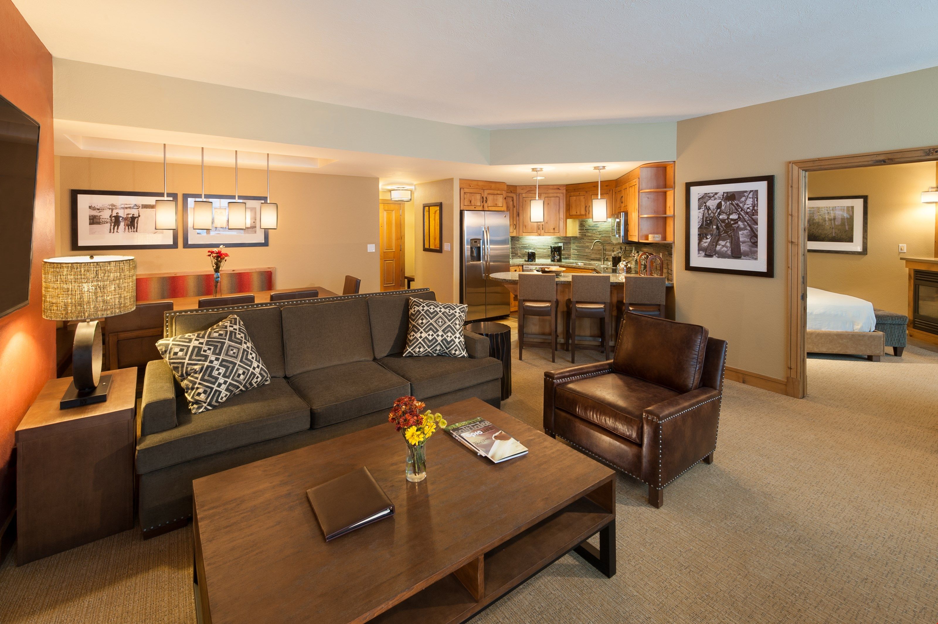 image Kick back your feet and relax in the cozy living area.