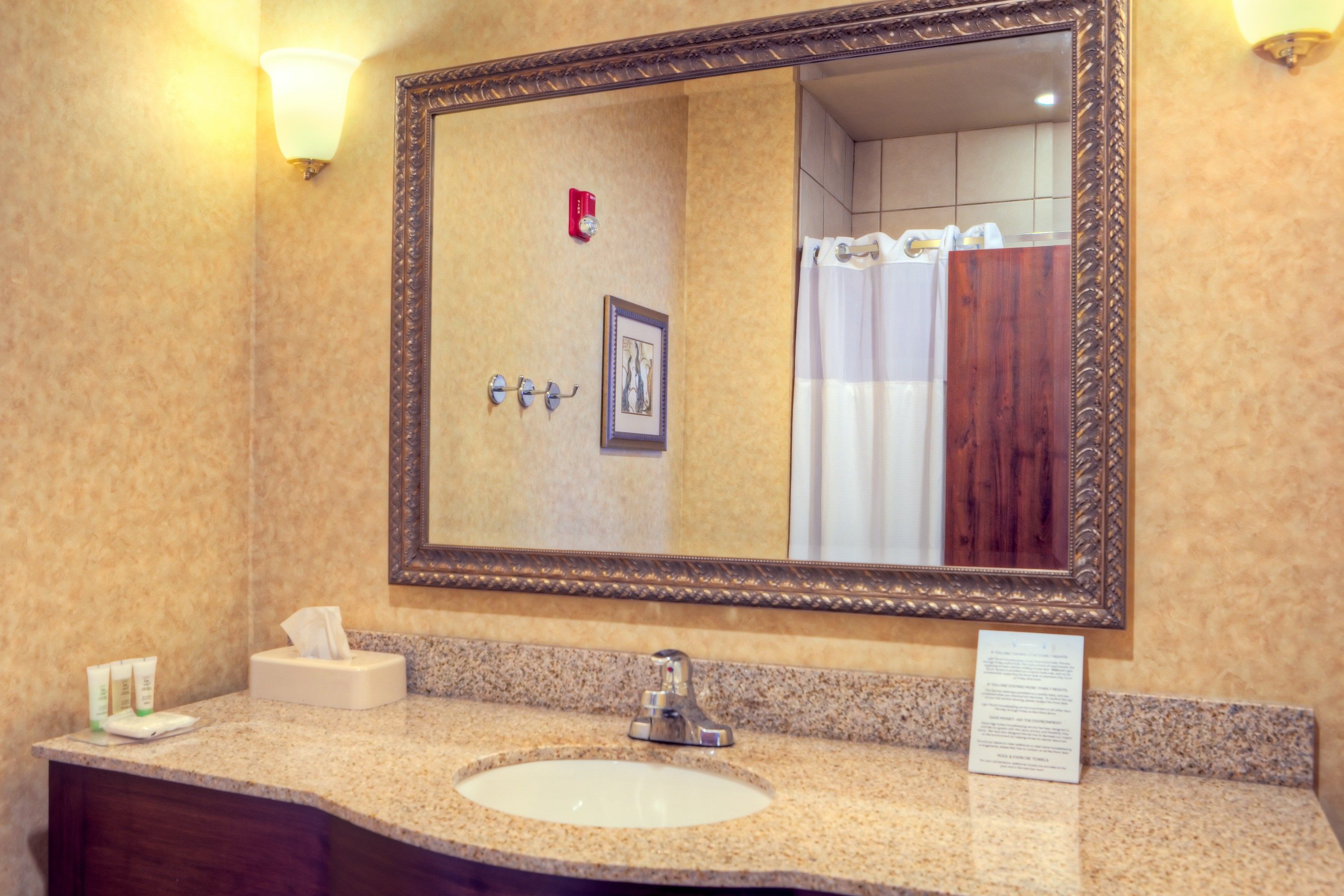 image Get ready for your day in the bathroom.