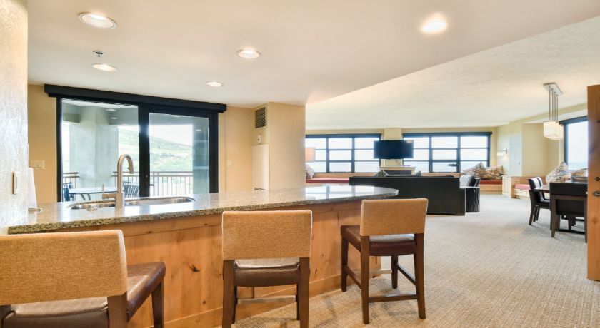 image Pull up a chair at this breakfast bar. 