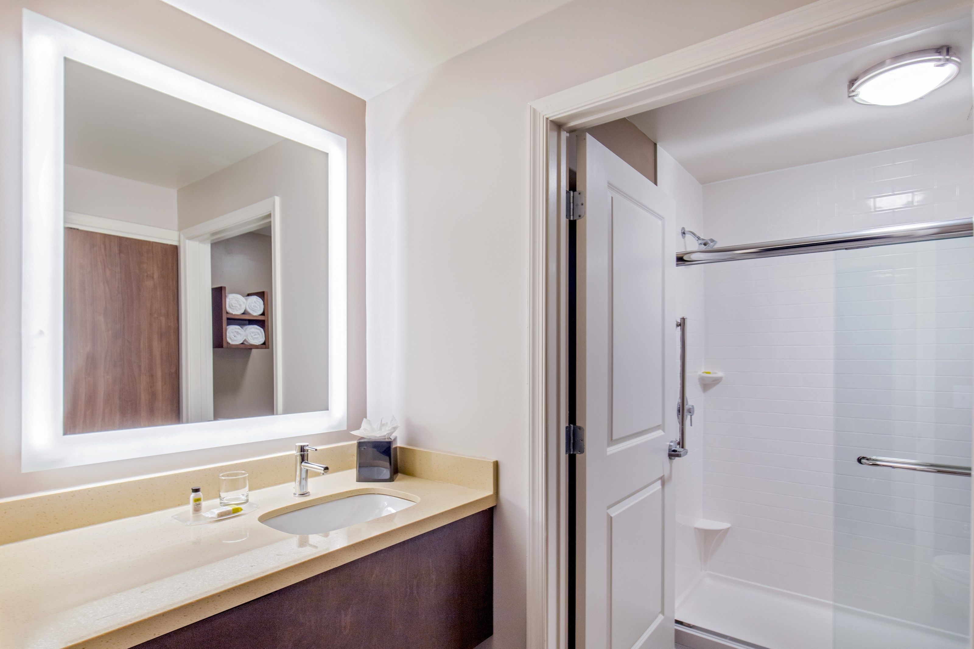 image Bright bathrooms are refreshing after a day of adventure.