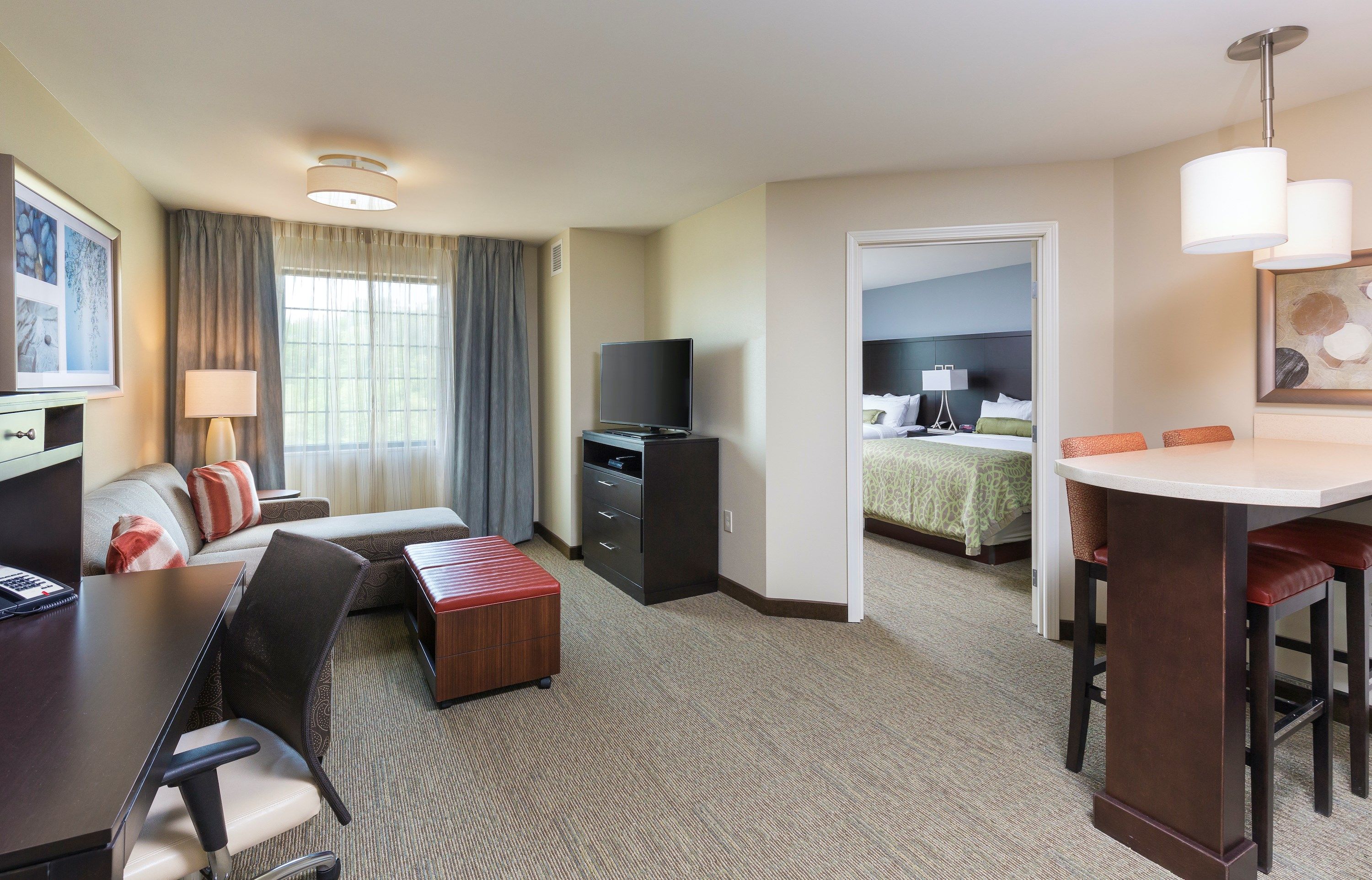 image Kick back your feet and relax in the cozy living area.