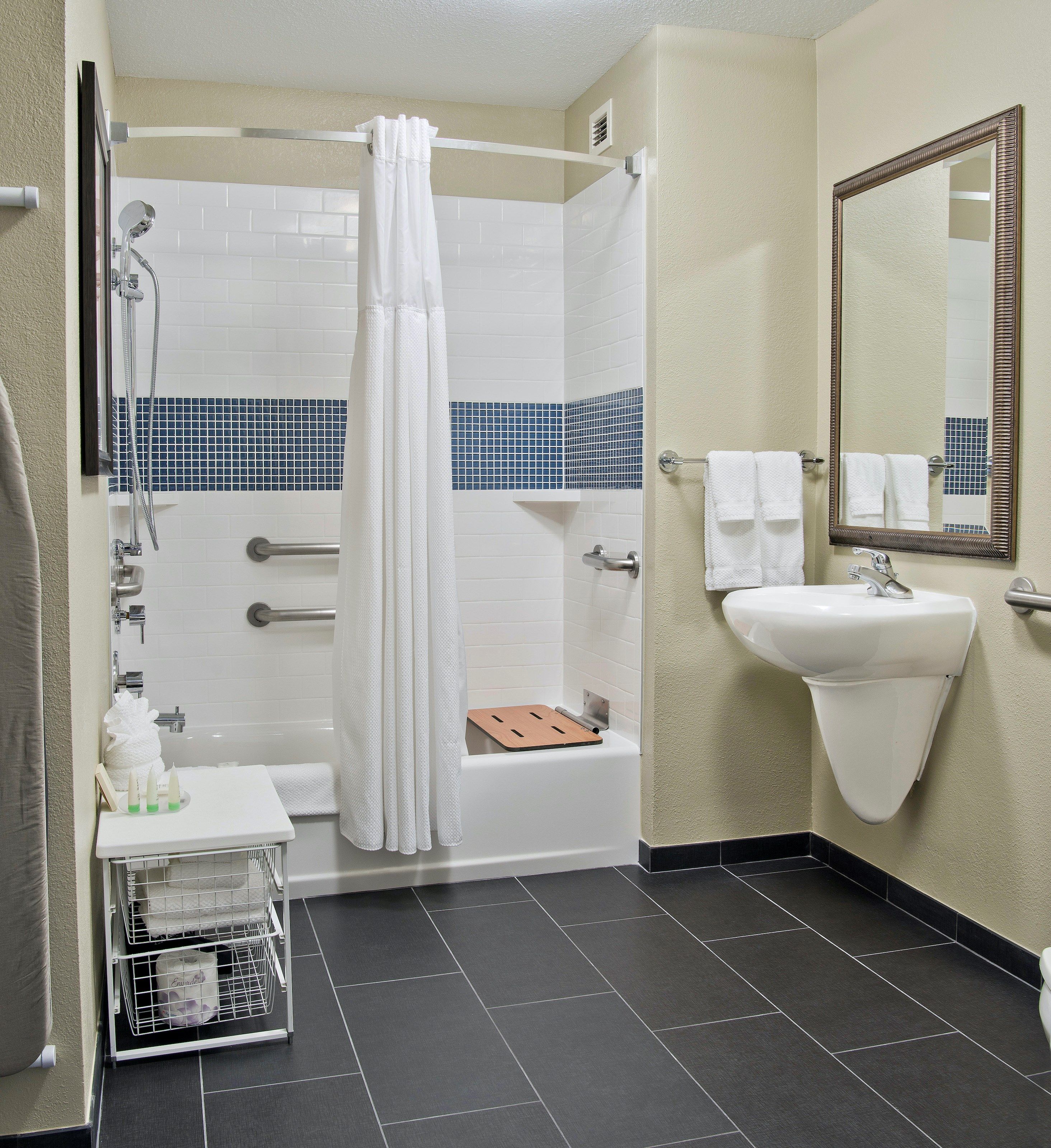 image Get ready for your day in the bathroom.