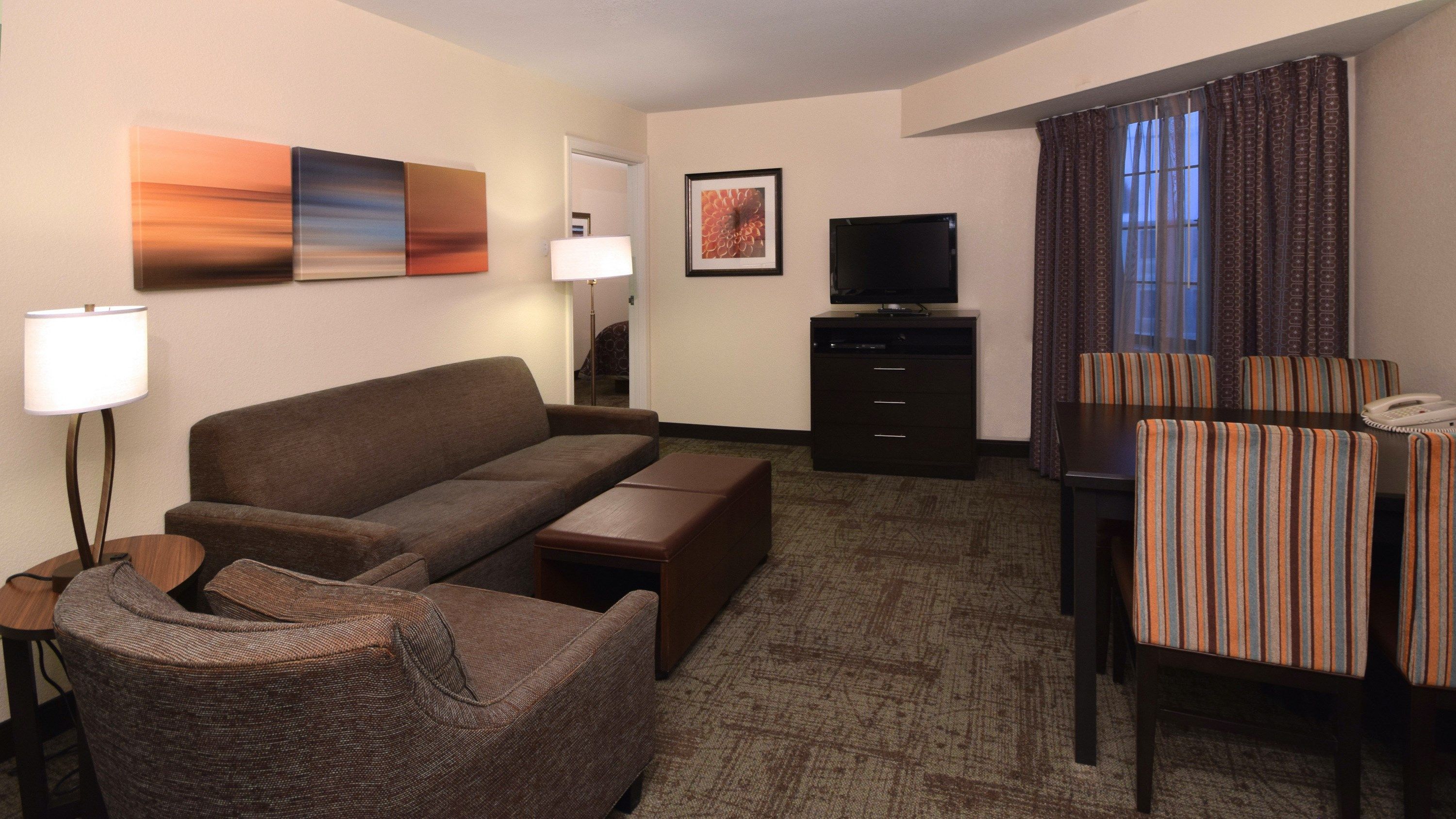 image Kick back your feet and relax in the cozy living area.