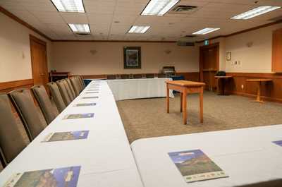 The Sundance Room offers a private setup for meetings or group dinners, steps from Banff Avenue