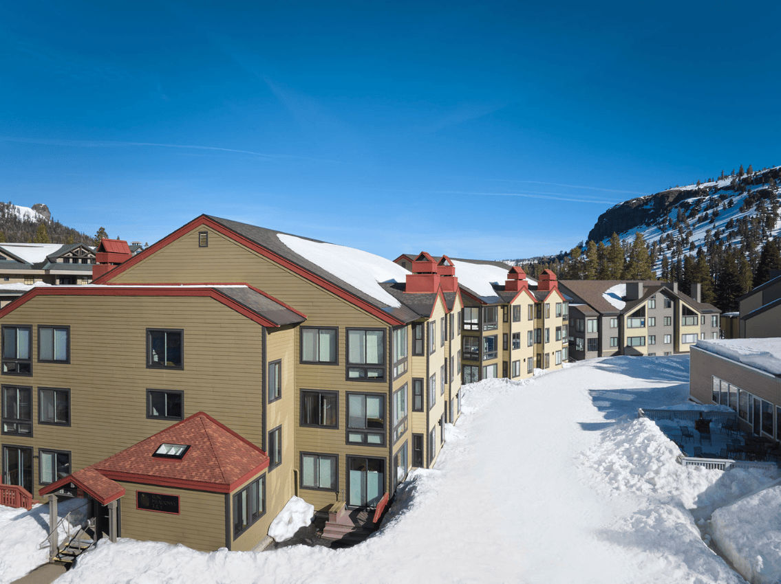 image Nestled in the snow, these condos invite you to relax in a winter paradise.