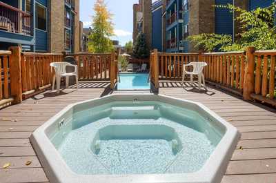 Take a dip in the outdoor hot tub.