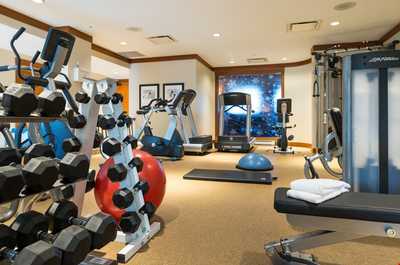 Keep up your gym routine at the fitness centre.