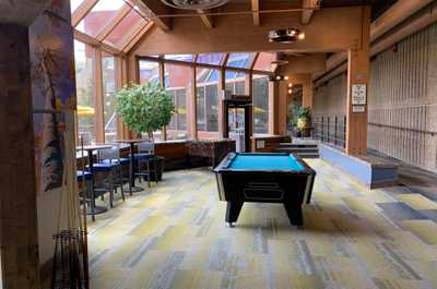Shoot some pool with your group in the cozy billiards lounge.