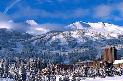 Snow-capped Breckenridge Mountain makes for an impressive view.