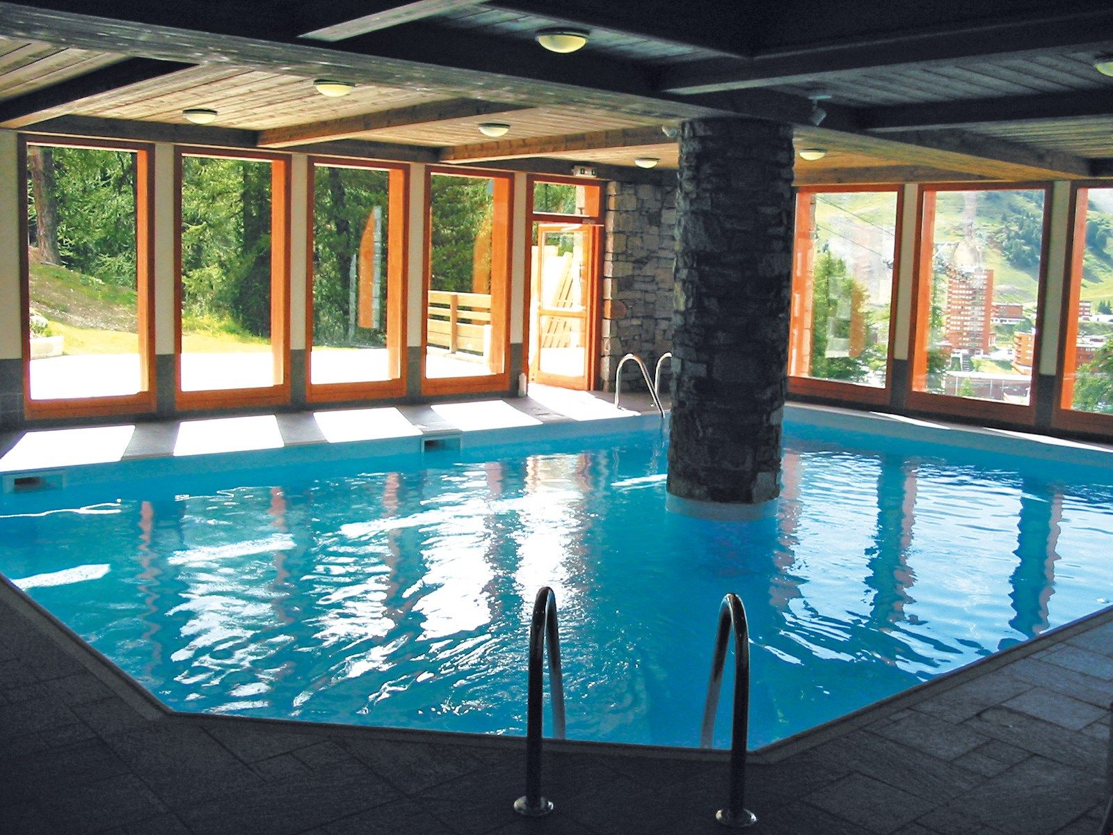 image Swim laps in the indoor pool.