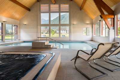Lounge by the indoor pool after a day spent exploring the area.