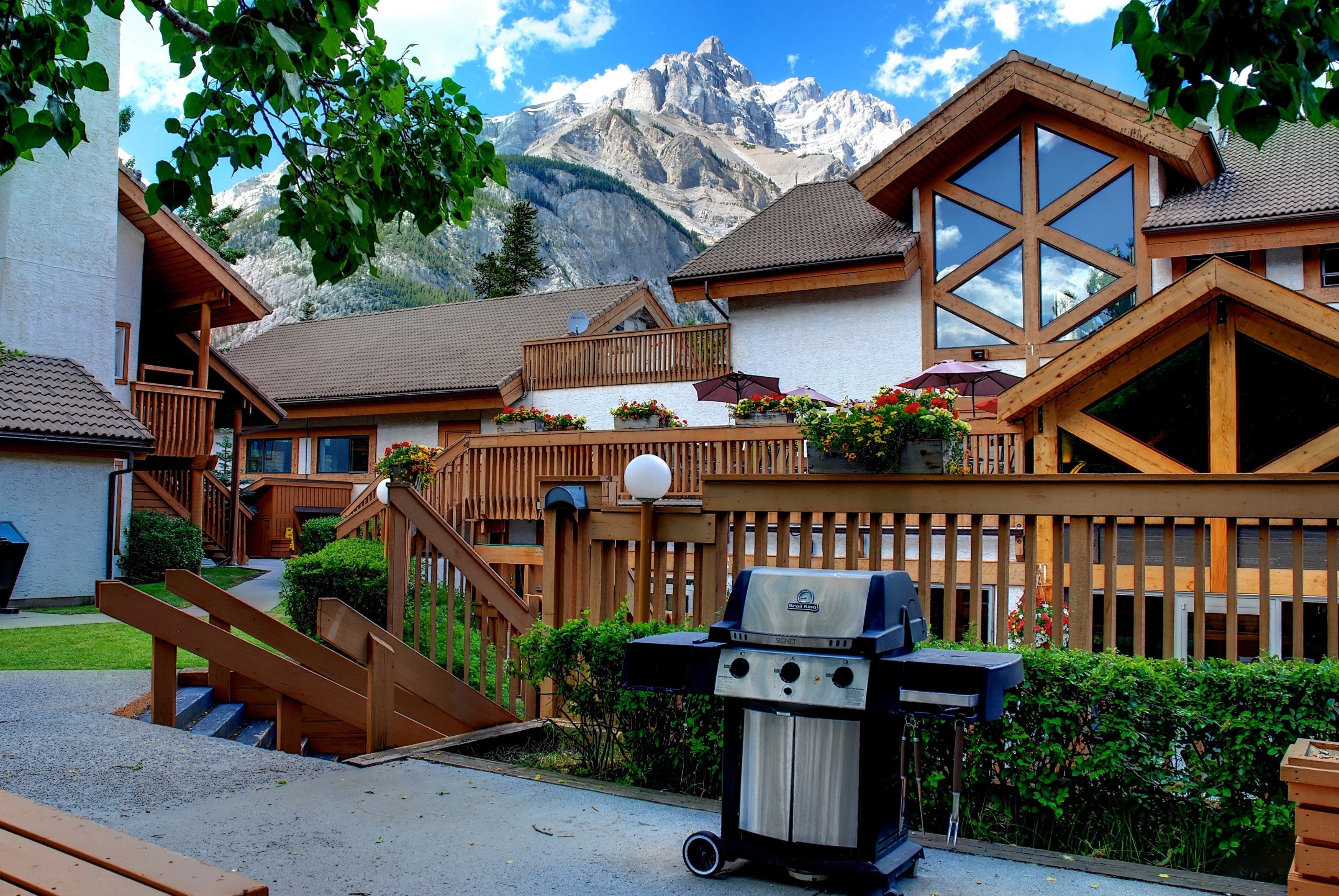 image Relax outside with your group and fire up the BBQ while you look out at the stunning peaks.