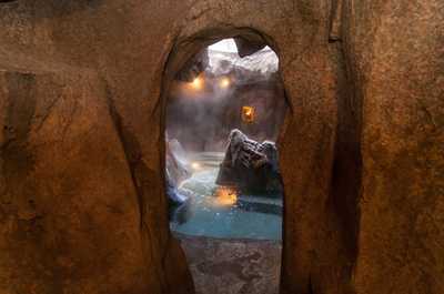 Relax in the hot pools.