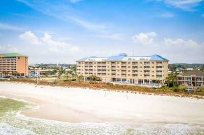The resort is right on the beach.