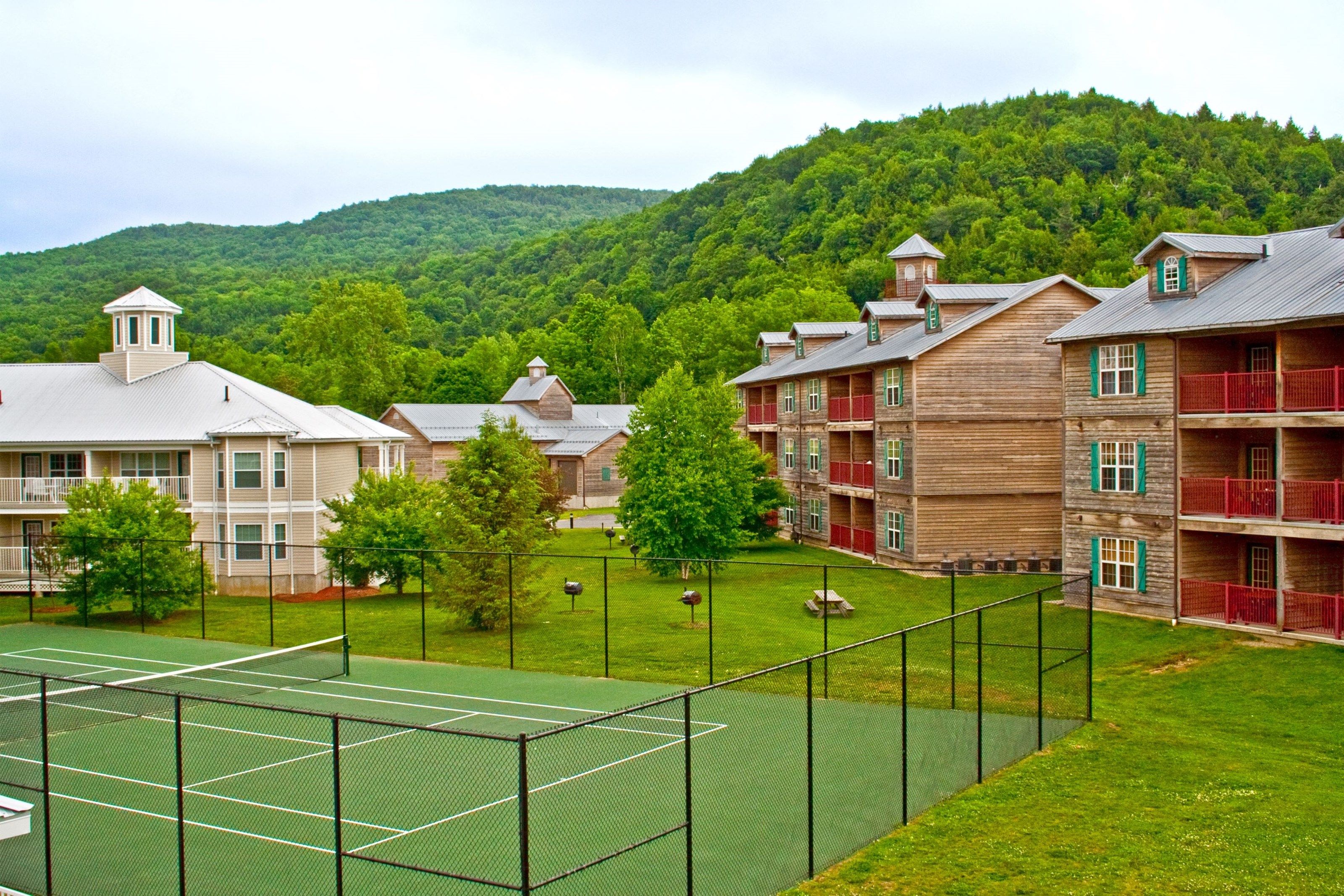 image The tennis courts are wonderful in the summertime.