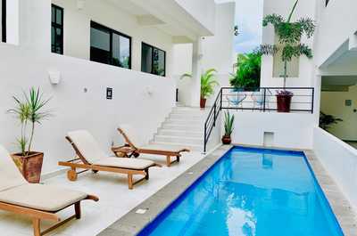Lounge by the lovely pool after a great day.