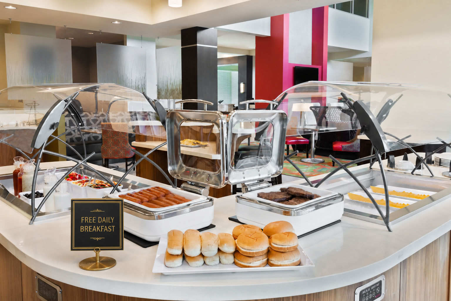 image Enjoy a delicious start to your day with a hearty breakfast buffet, ready for you to savor.